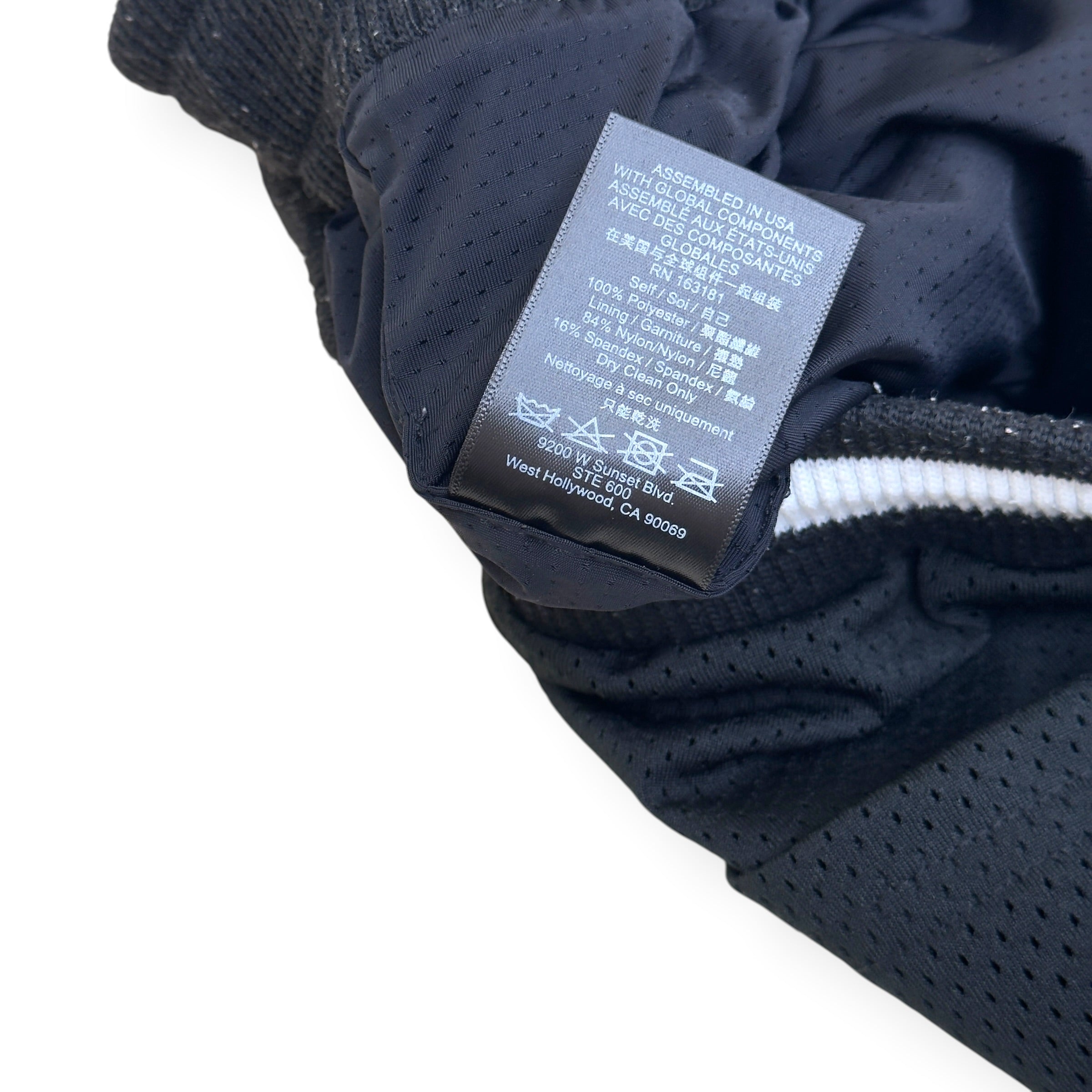 RHUDE ARCH LOGO MESH BASKETBALL SHORTS BLACK L