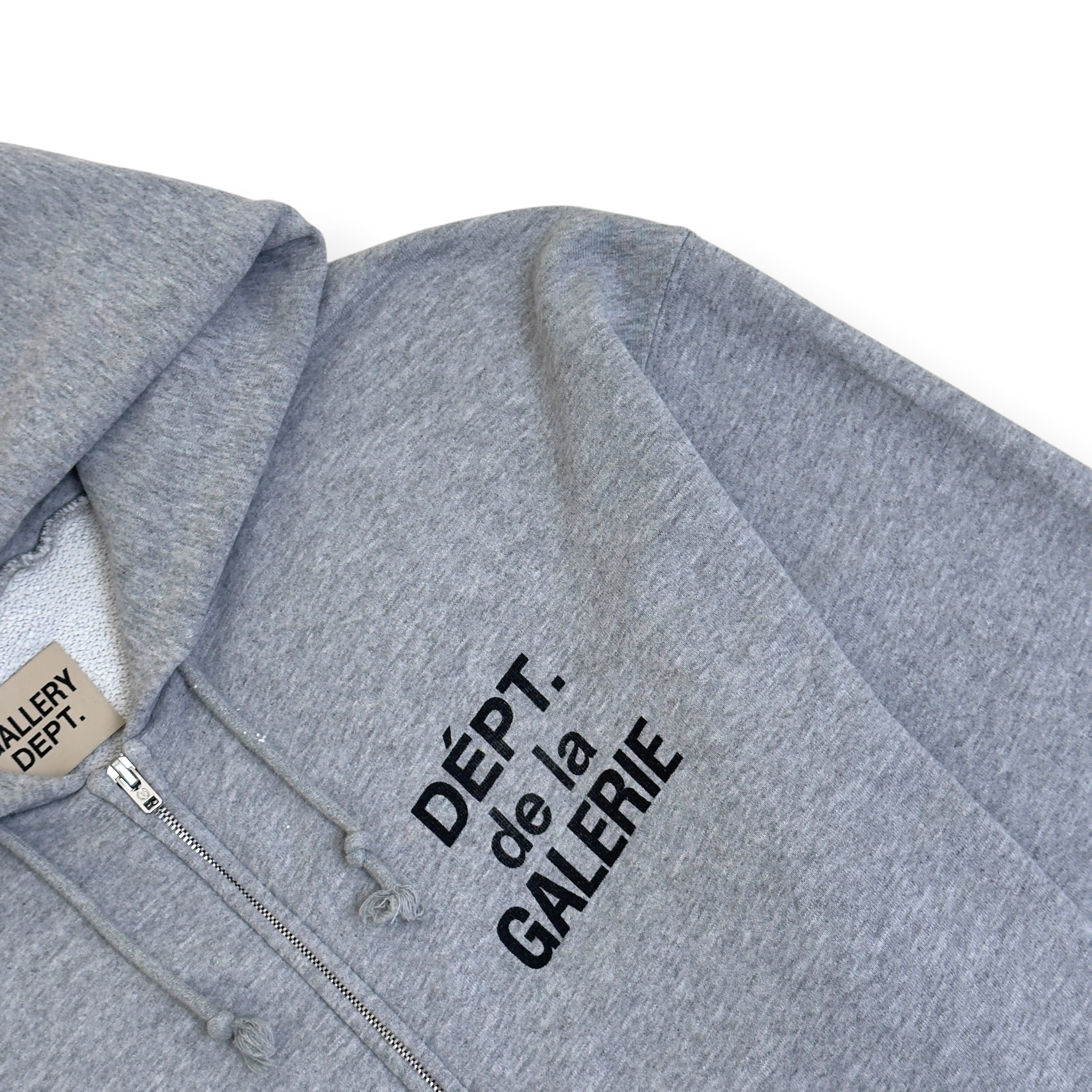 GALLERY DEPT. DEPT DE LA GALERIE ZIP-UP HOODIE GREY L