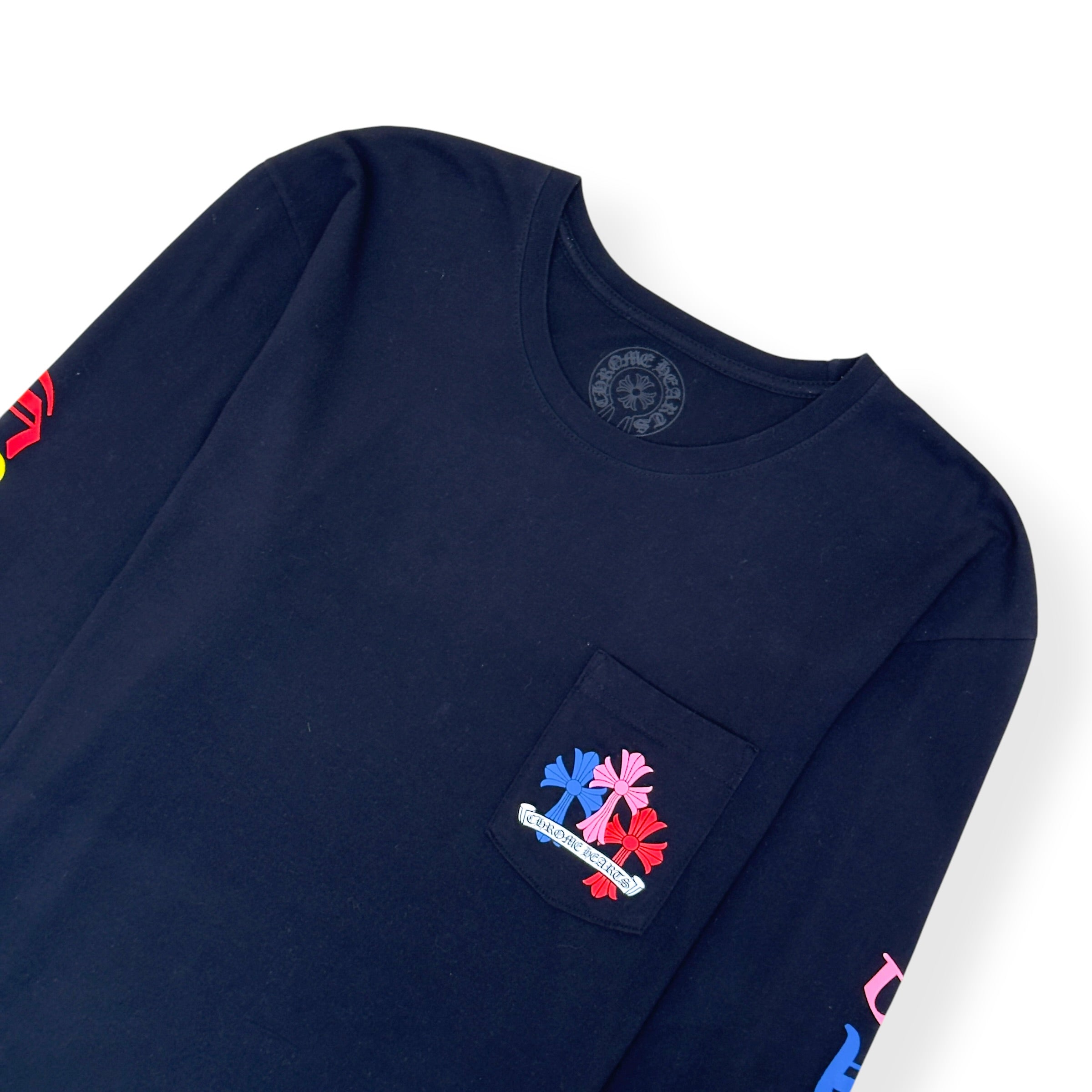 CHROME HEARTS CROSS LOGO LONG-SLEEVE T-SHIRT BLACK / MULTICOLOUR XL