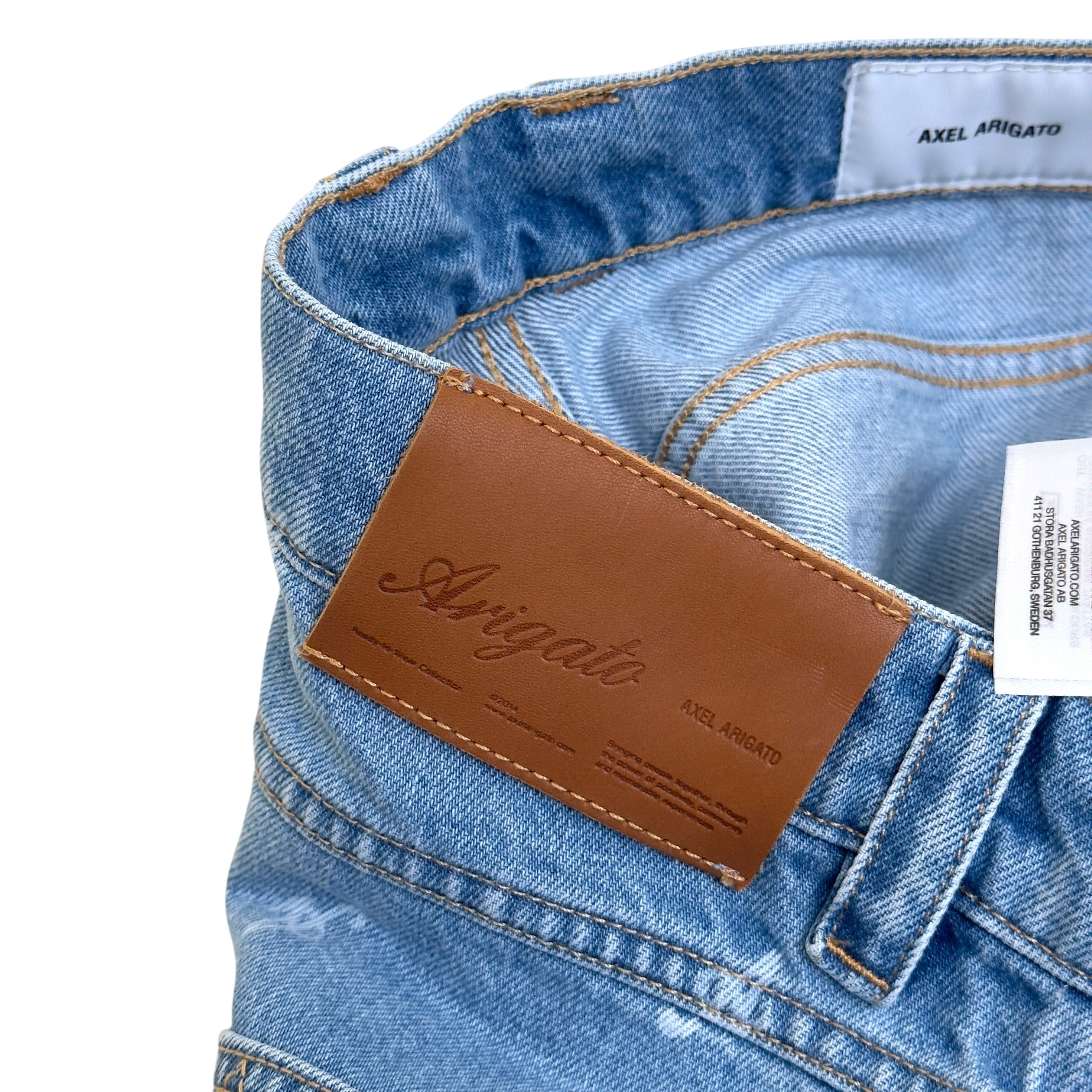 AXEL ARIGATO MILES MONOGRAM DENIM SHORTS BLUE W32 / M