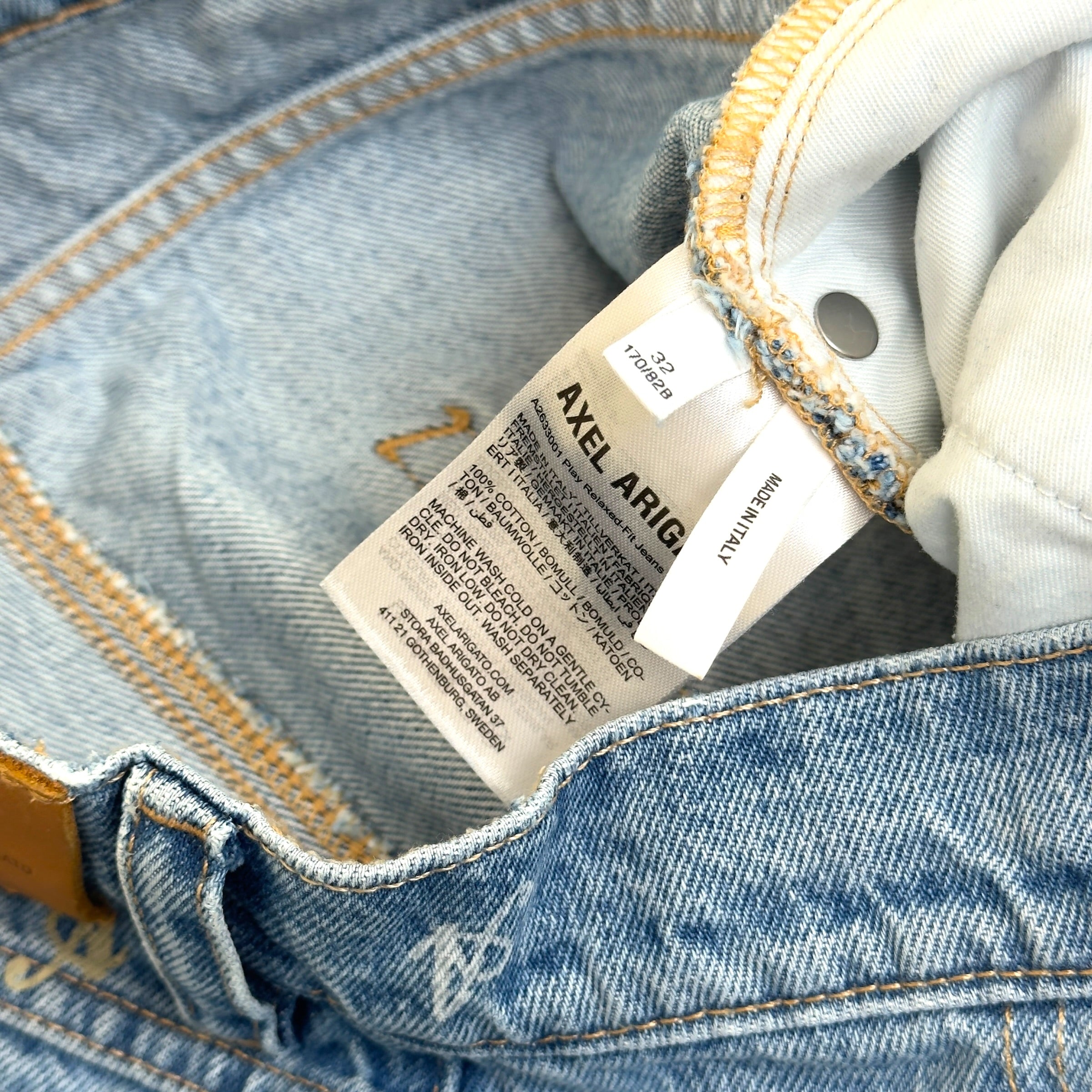 AXEL ARIGATO PLAY RELAXED FIT DENIM JEANS BLUE W32 / M