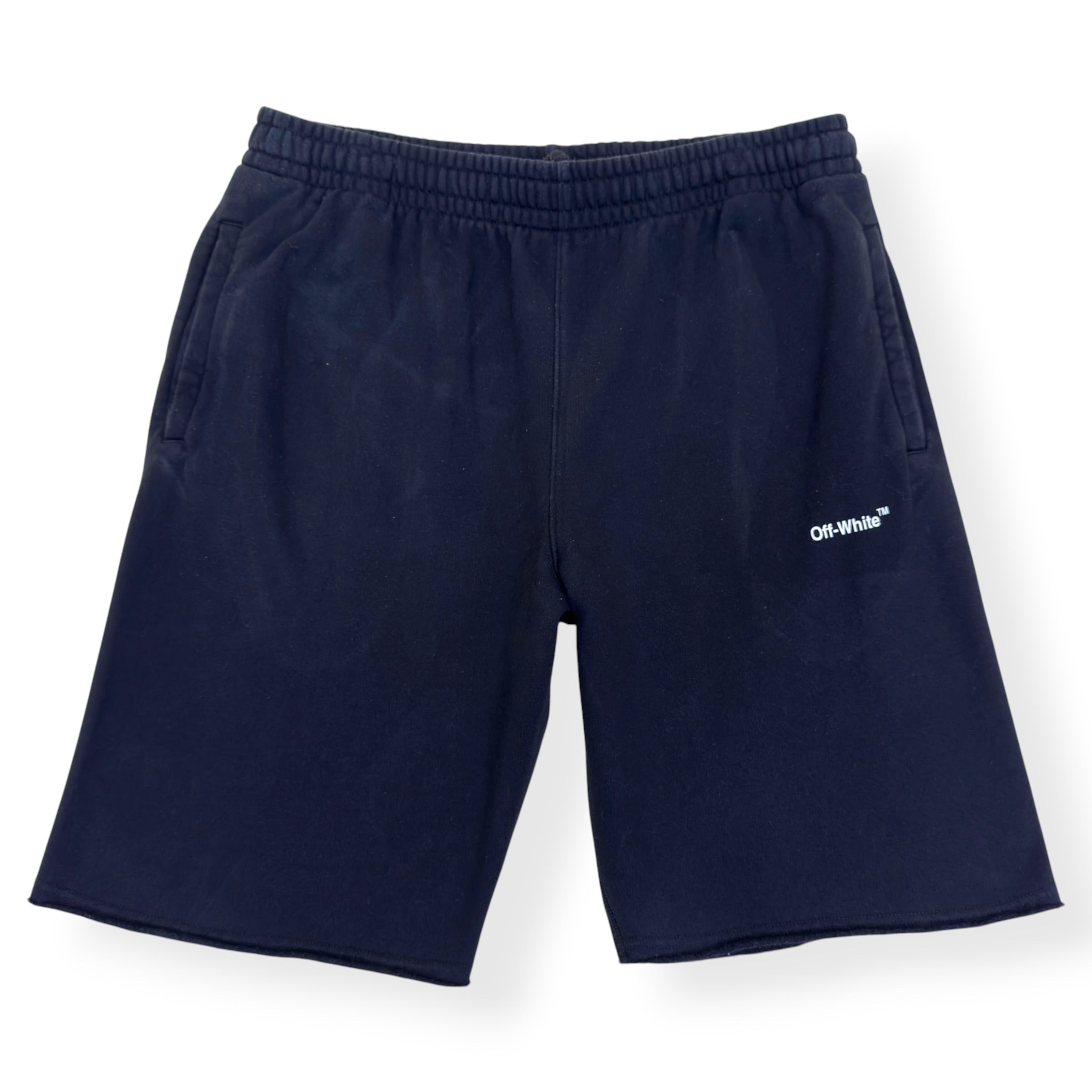OFF-WHITE CARAVAGGIO DIAG SWEAT SHORTS BLACK L