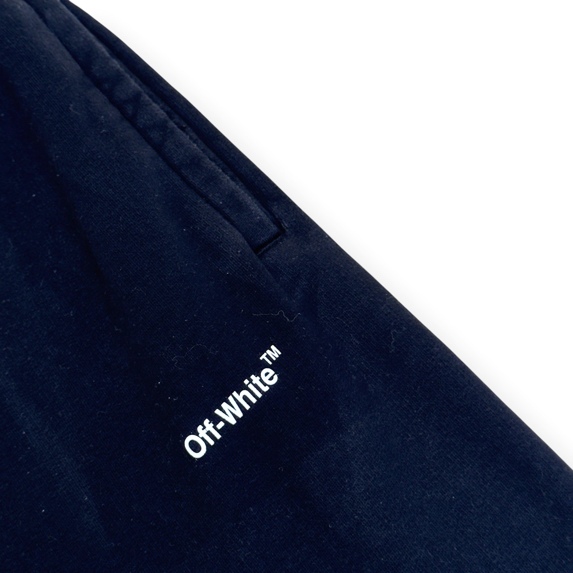 OFF-WHITE CARAVAGGIO DIAG SWEAT SHORTS BLACK L