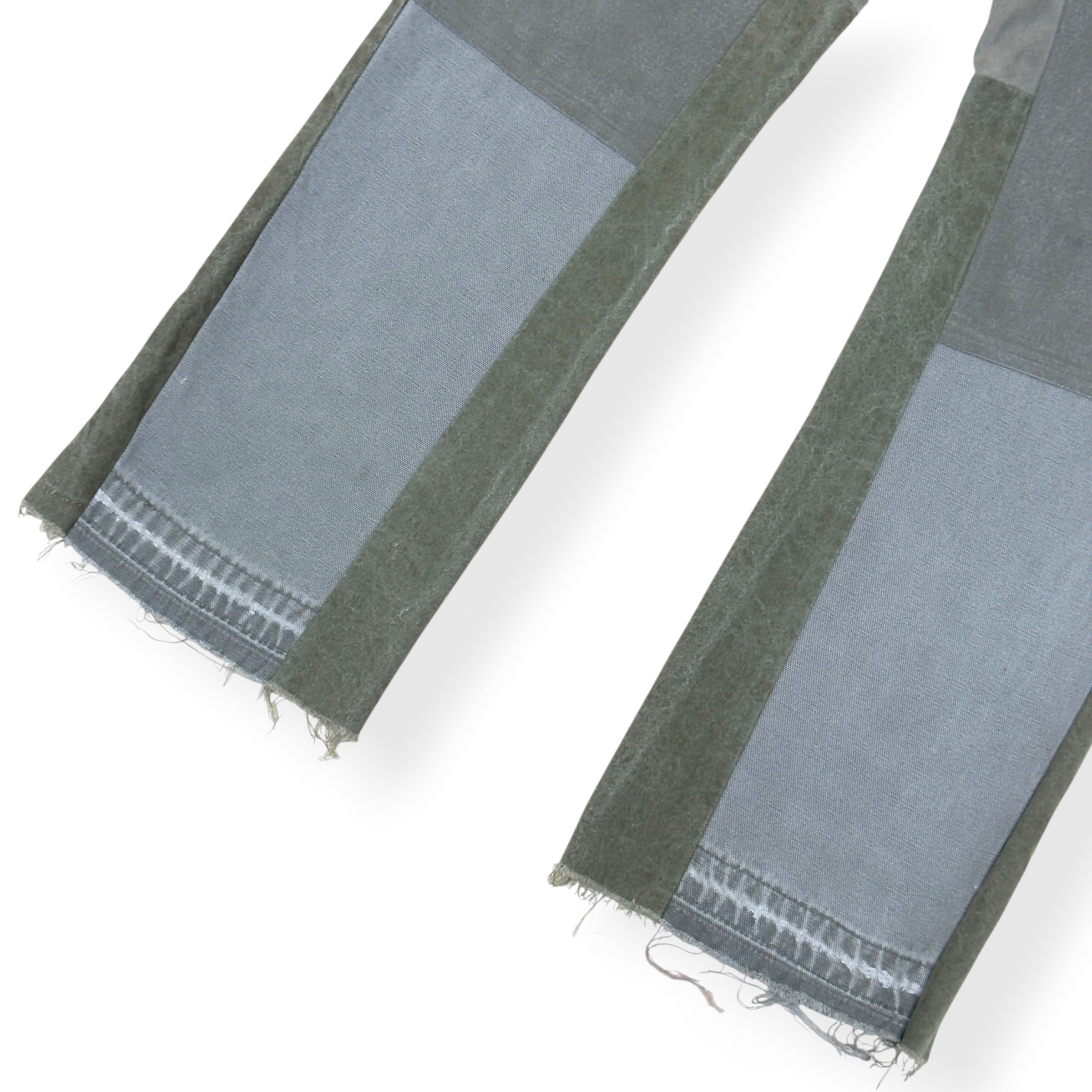 JEANIUS BAR ATELIER PATCHWORK FLARE JEANS GREY / GREEN W34 / M