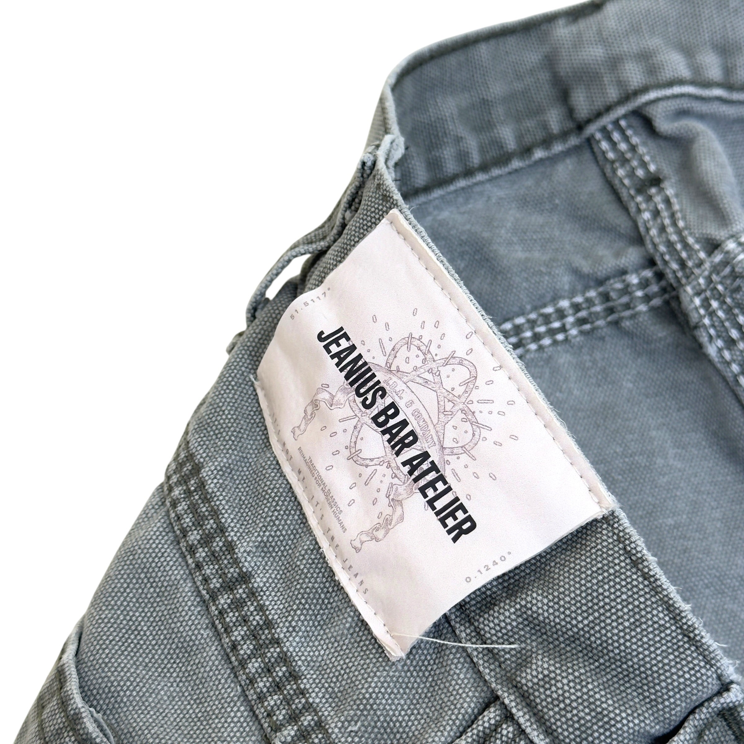 JEANIUS BAR ATELIER PATCHWORK FLARE JEANS GREY / GREEN W34 / M