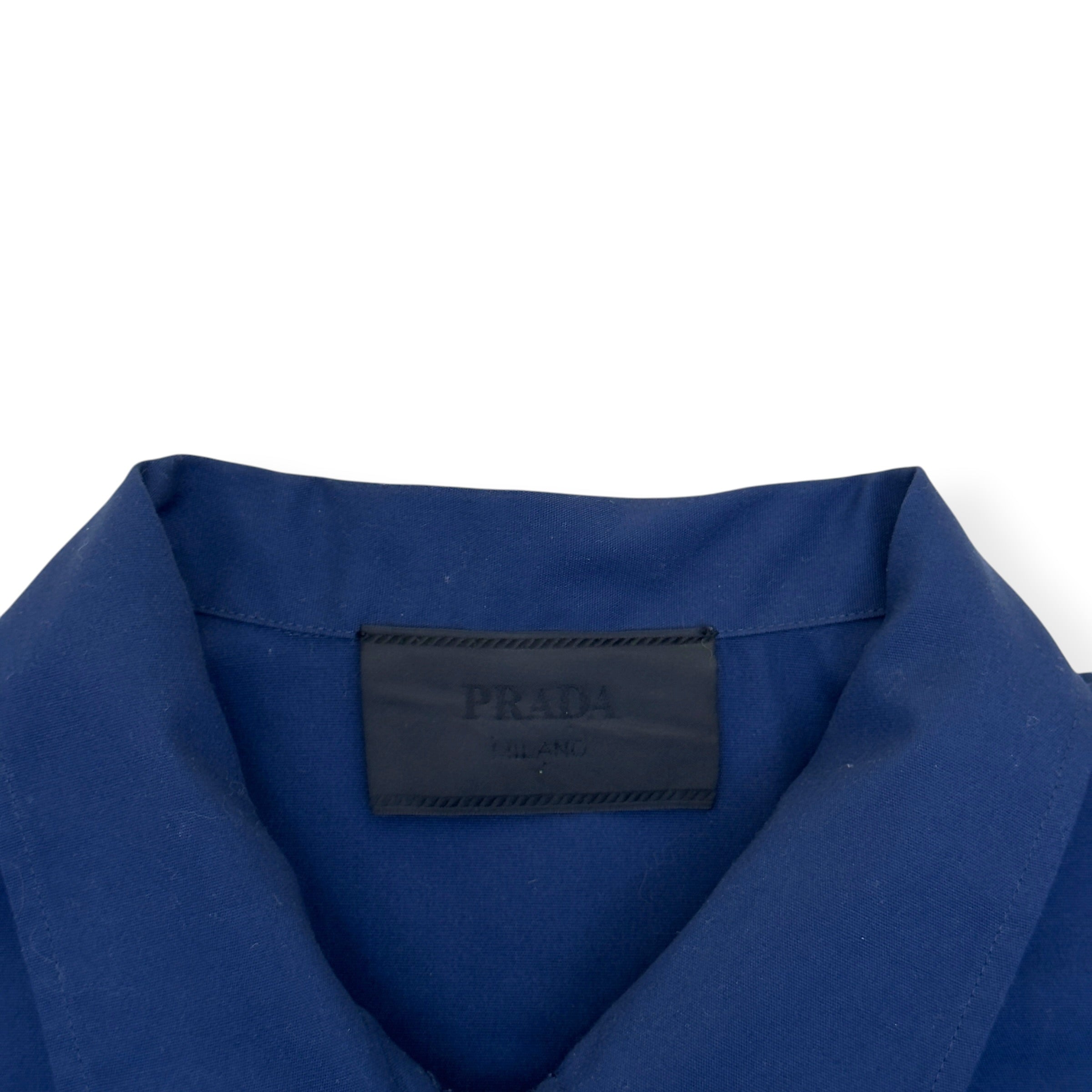PRADA LOGO ZIP-UP JACKET NAVY / WHITE XL