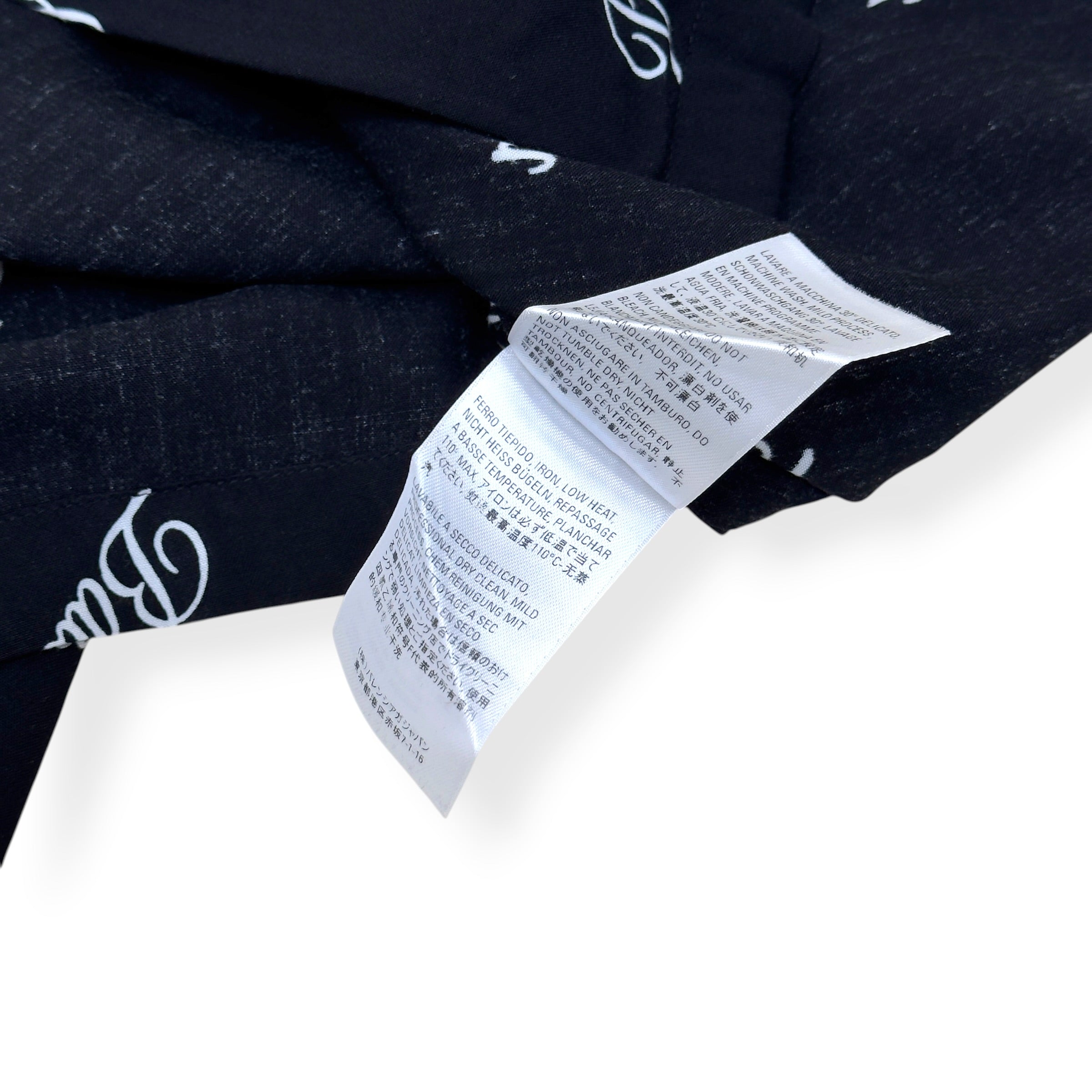 BALENCIAGA MONOGRAM PRINT OVERSIZED SHIRT BLACK / WHITE 34 / XS
