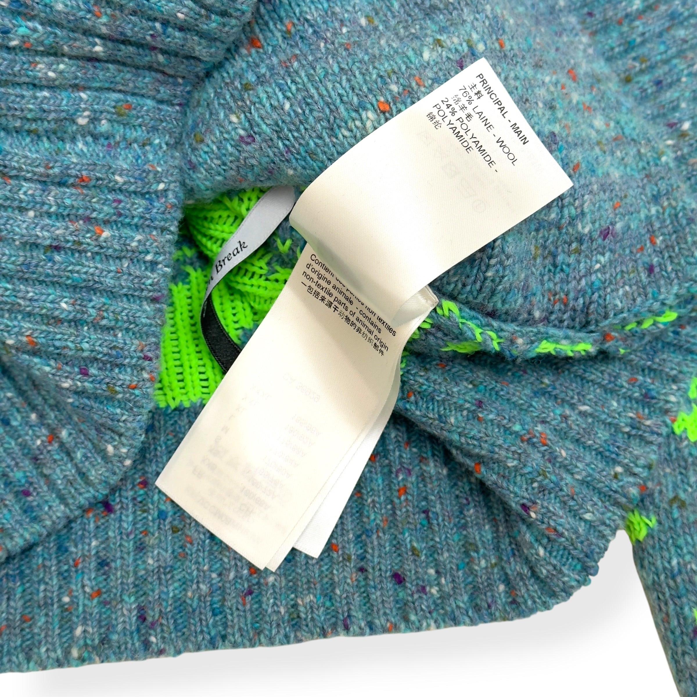 LOUIS VUITTON SS22 SIGNATURE MONOGRAM KNIT CARDIGAN GREEN / TURQUOISE M