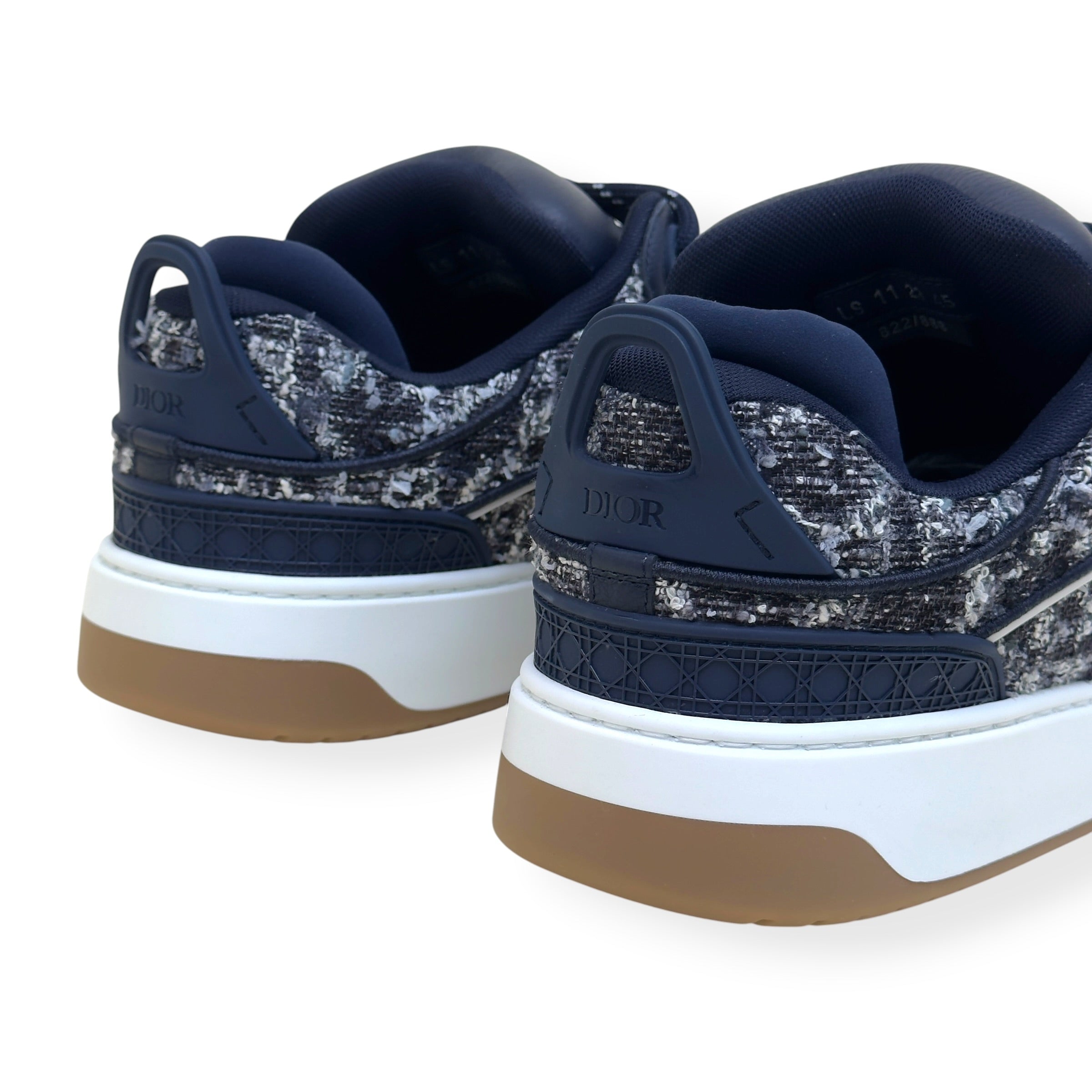 DIOR B9S 822/888 SKATER TWEED SNEAKER NAVY 45 / UK11