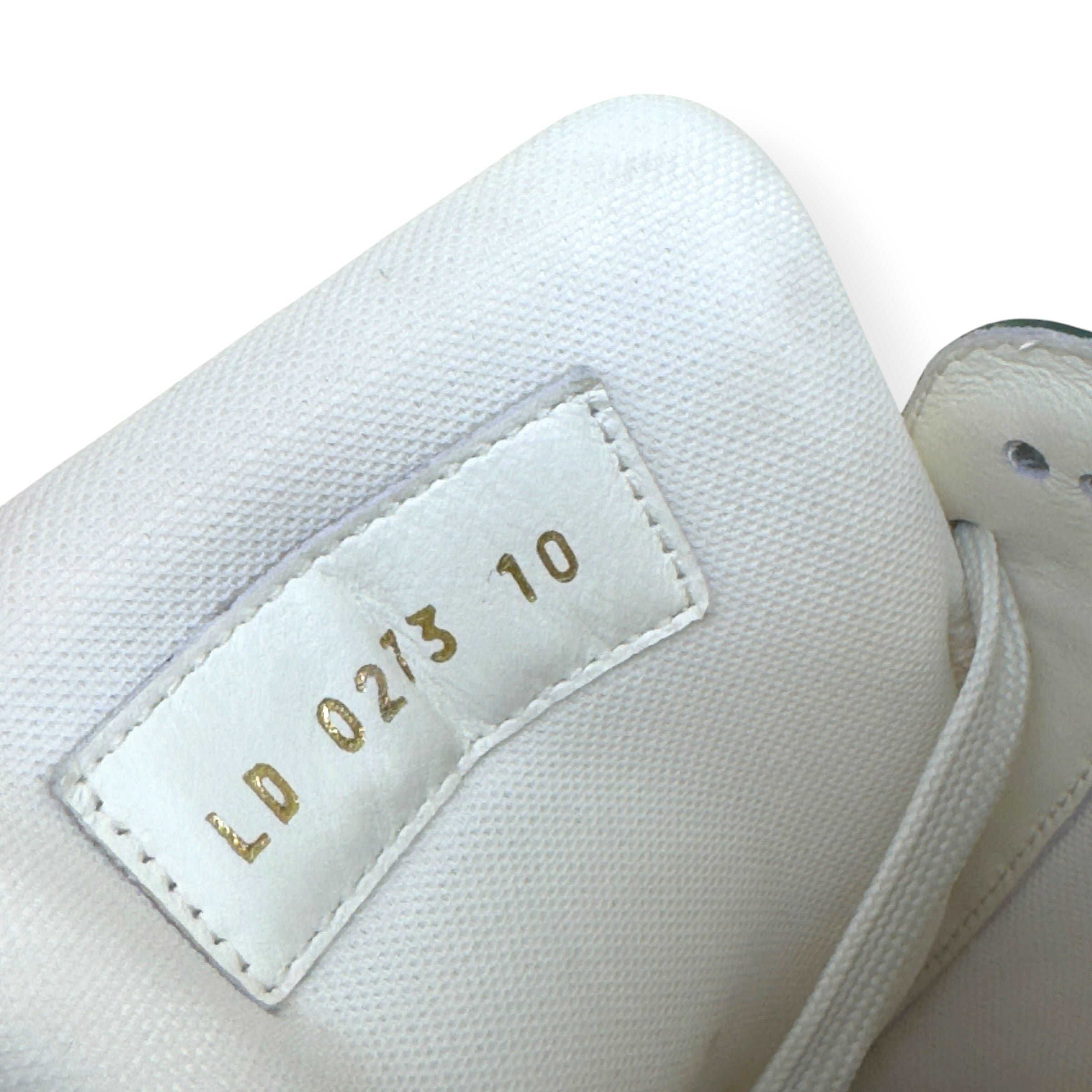 LOUIS VUITTON LEATHER LV TRAINER SNEAKER GREEN / WHITE UK10