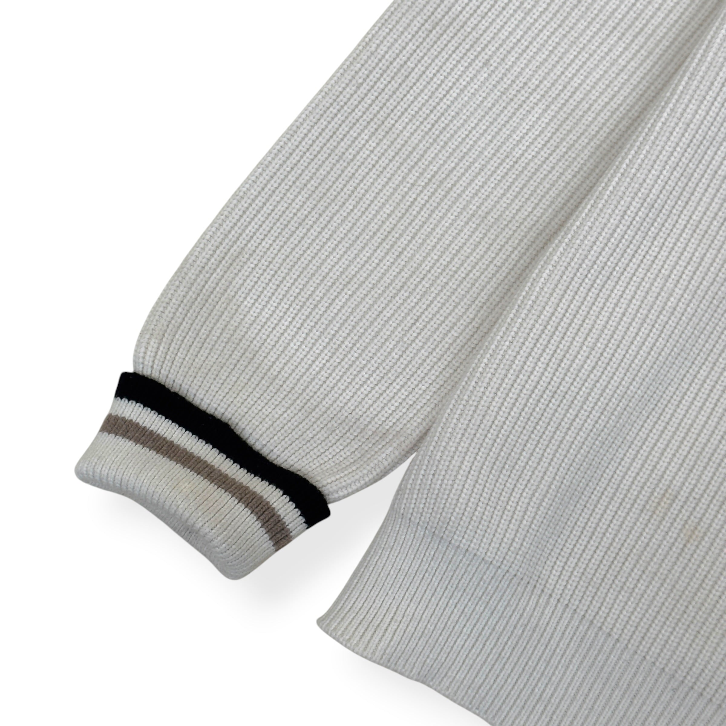 LOUIS VUITTON SIGNATURE LOGO V-NECK KNIT PULLOVER WHITE XL