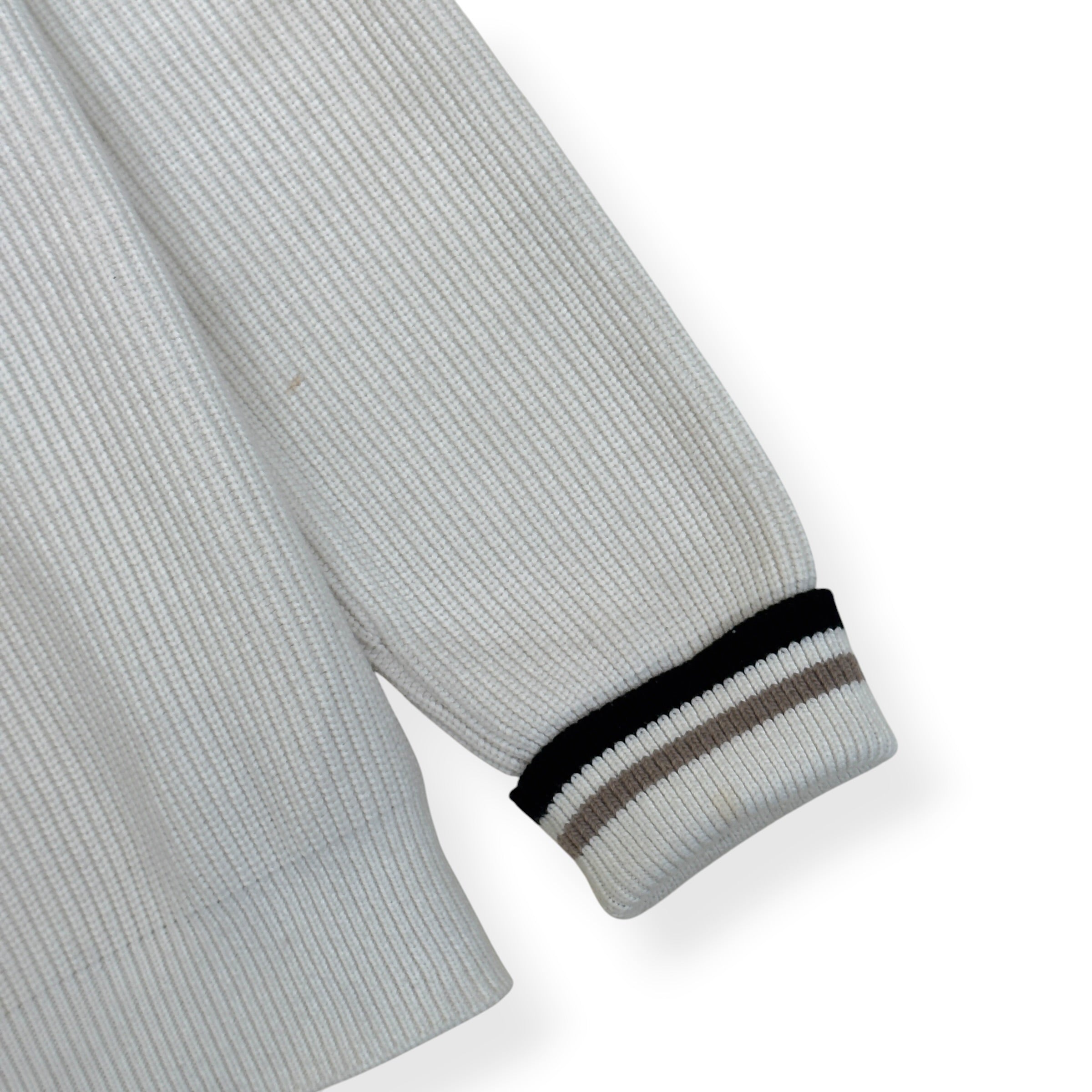LOUIS VUITTON SIGNATURE LOGO V-NECK KNIT PULLOVER WHITE XL