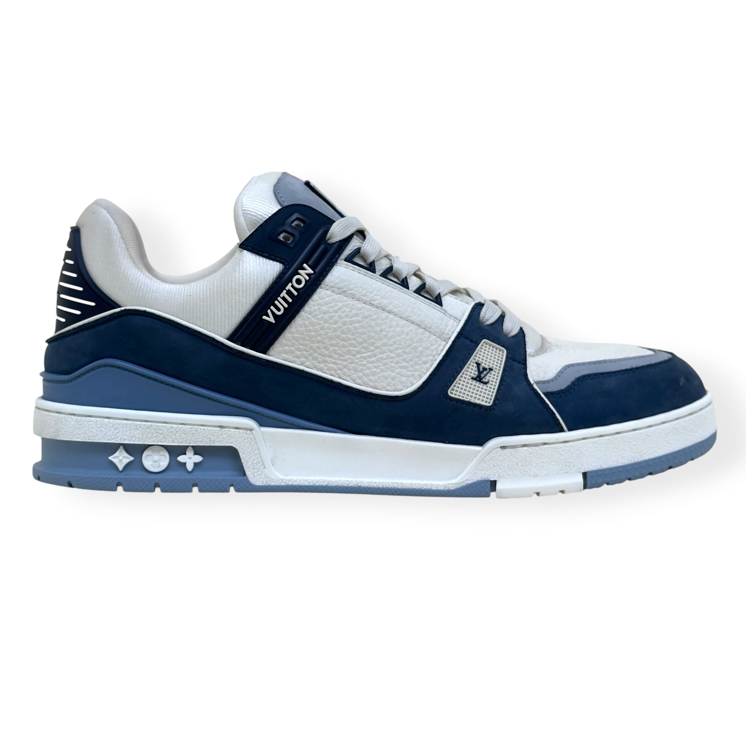LOUIS VUITTON LV TRAINER SNEAKER NAVY BLUE / WHITE UK10