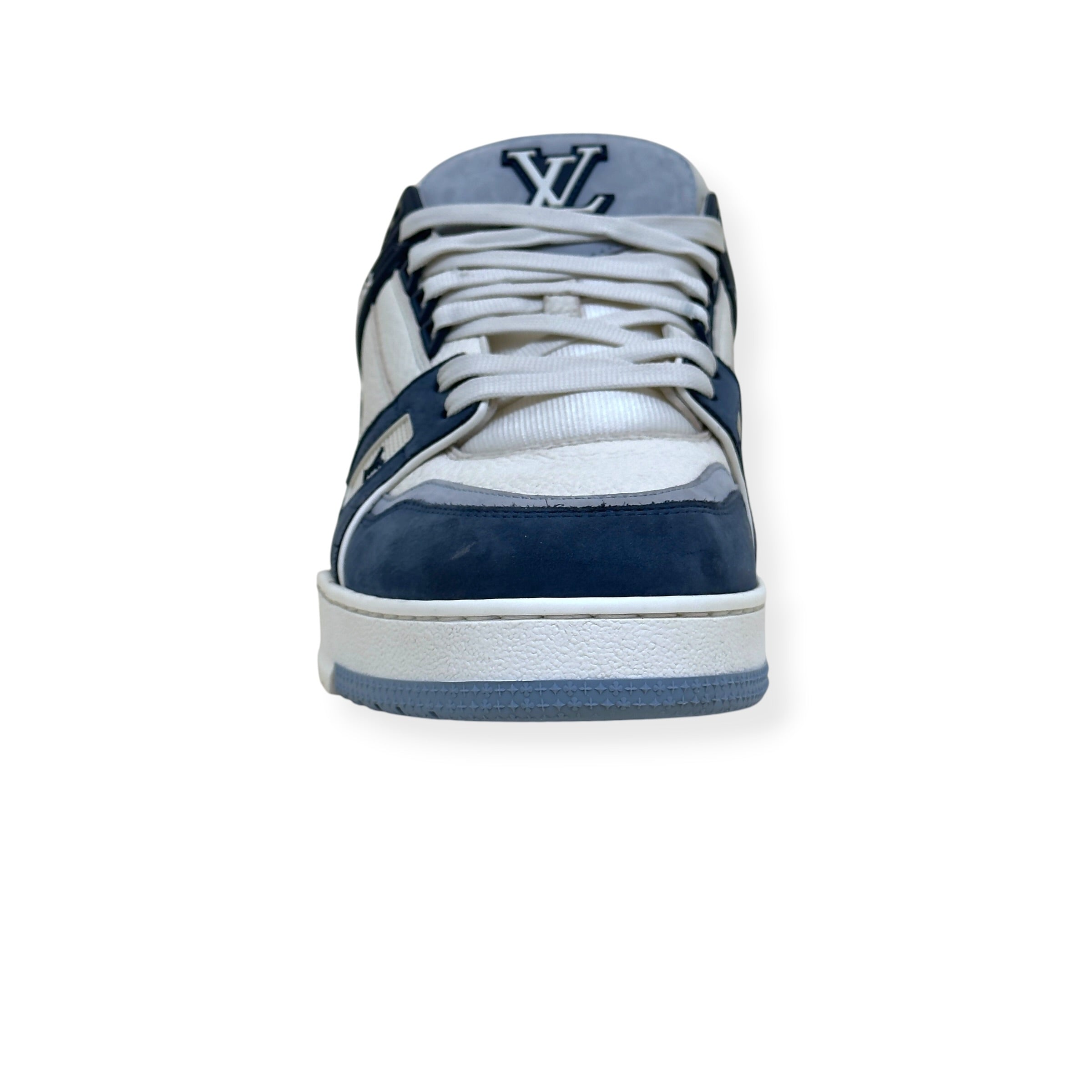 LOUIS VUITTON LV TRAINER SNEAKER NAVY BLUE / WHITE UK10