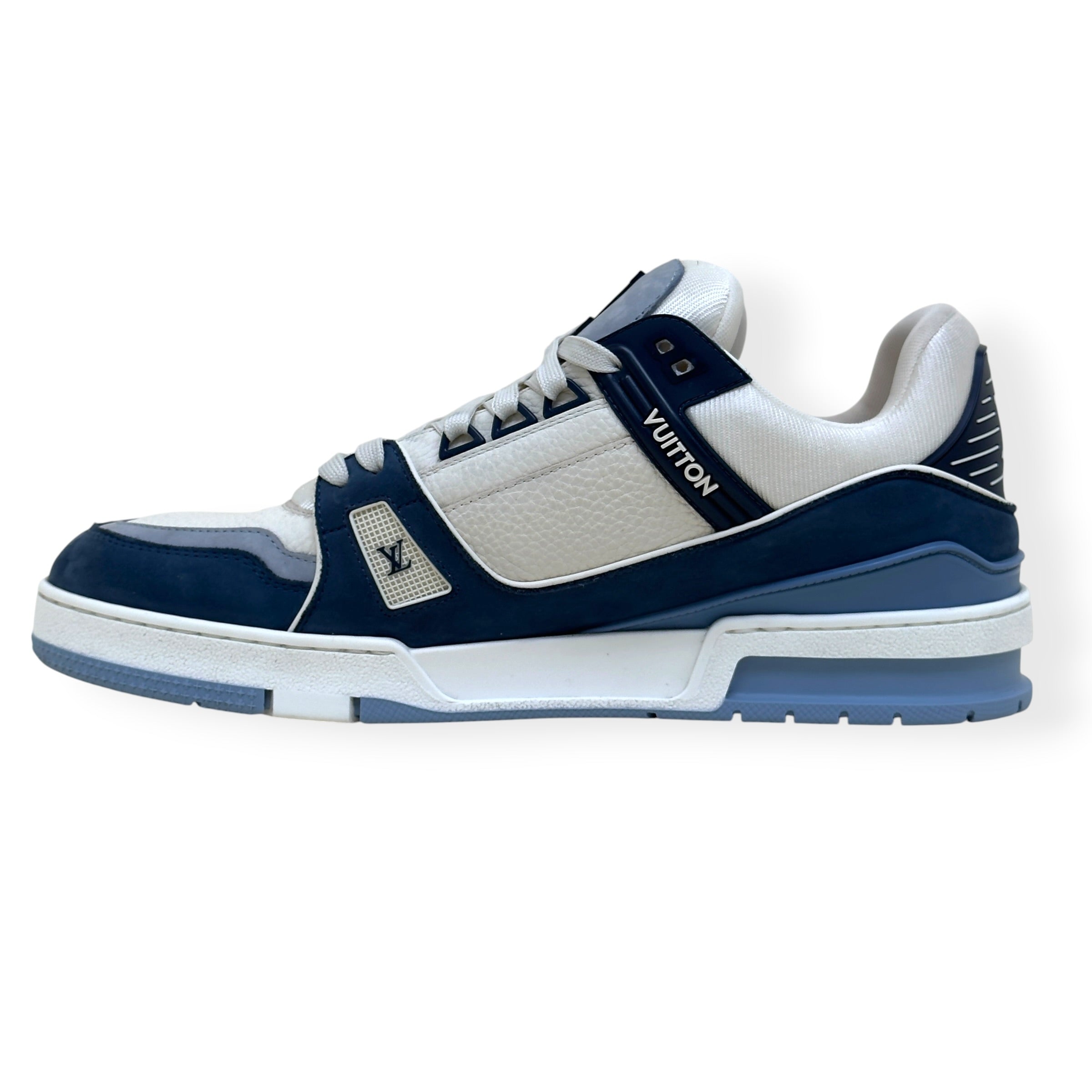 LOUIS VUITTON LV TRAINER SNEAKER NAVY BLUE / WHITE UK10