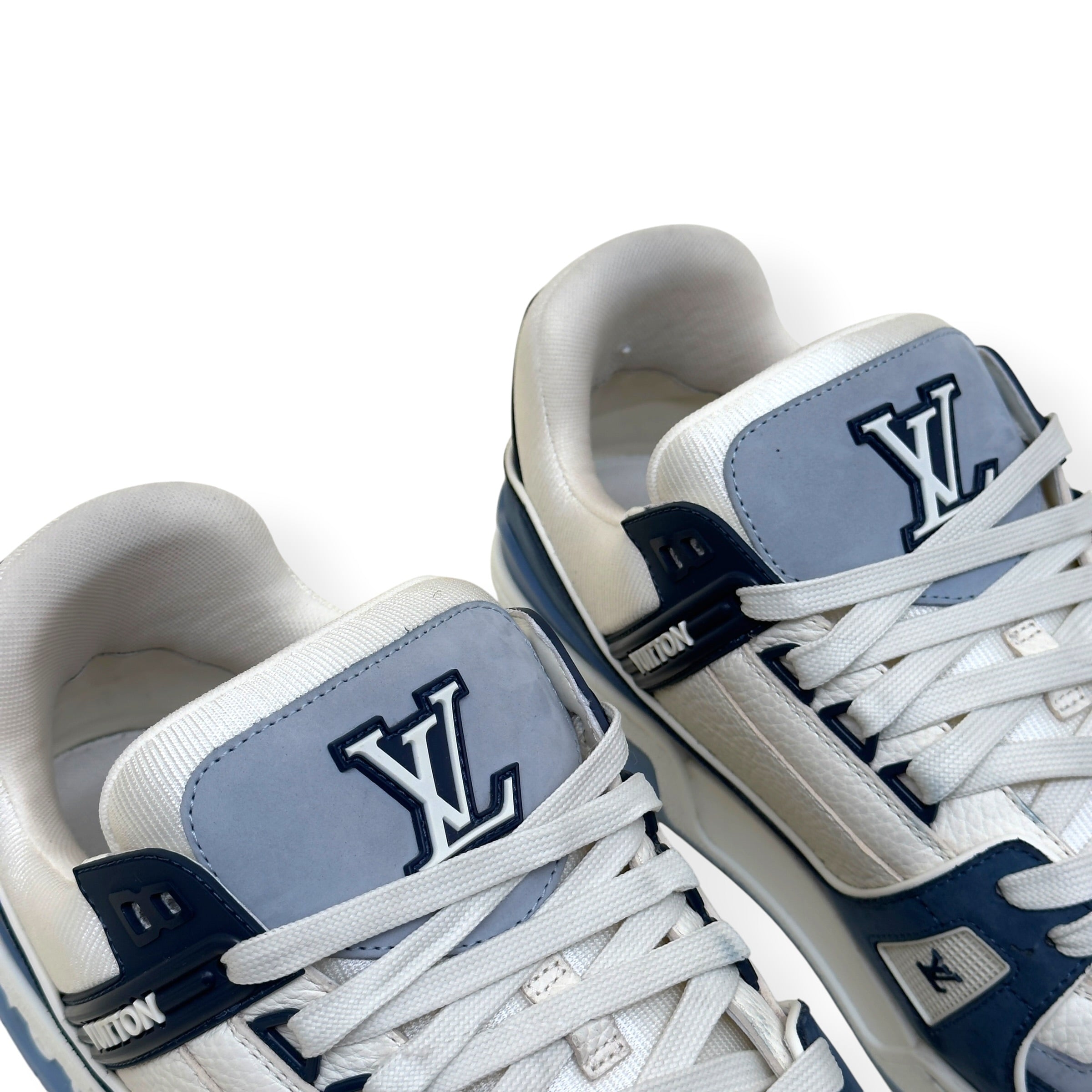 LOUIS VUITTON LV TRAINER SNEAKER NAVY BLUE / WHITE UK10