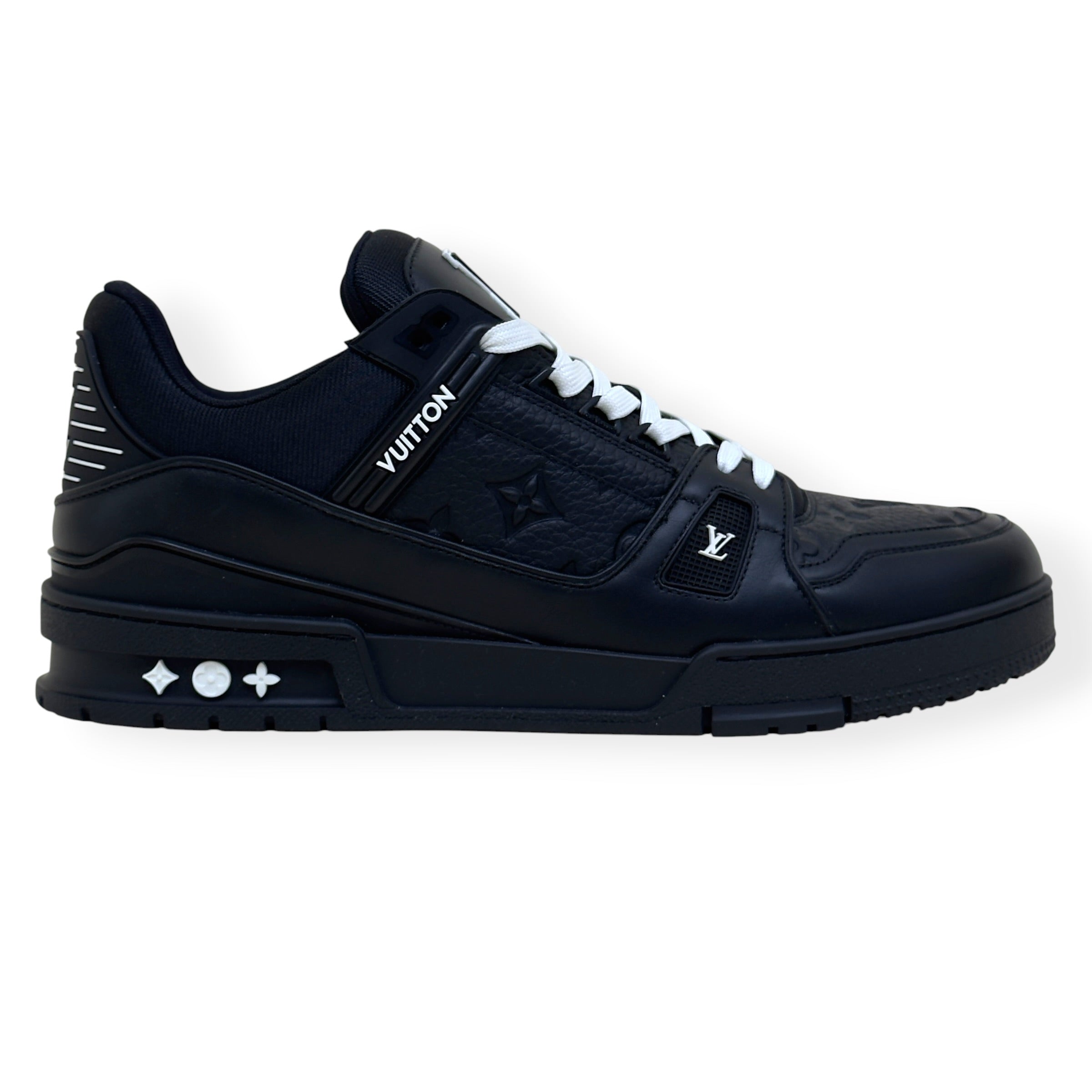LOUIS VUITTON LV TRAINER SNEAKER BLACK / WHITE UK10