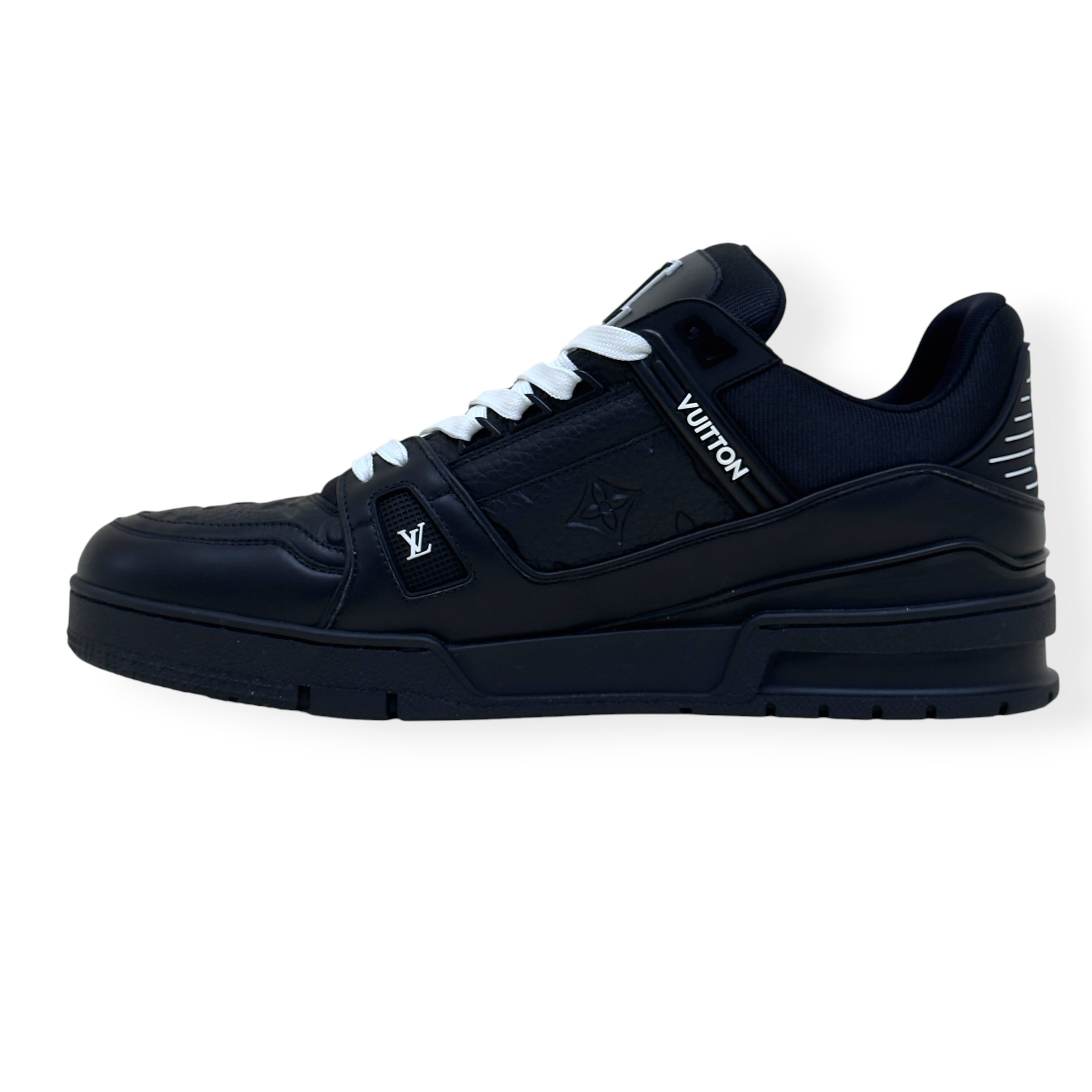 LOUIS VUITTON LV TRAINER SNEAKER BLACK / WHITE UK10