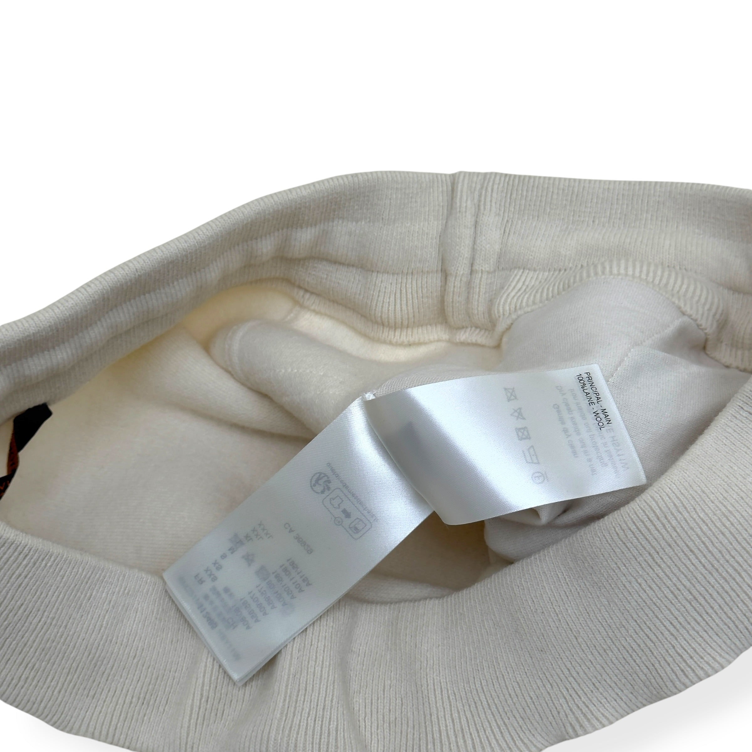 LOUIS VUITTON QUILTED TEXTURED WOOL TROUSERS LUXURY WHITE XL