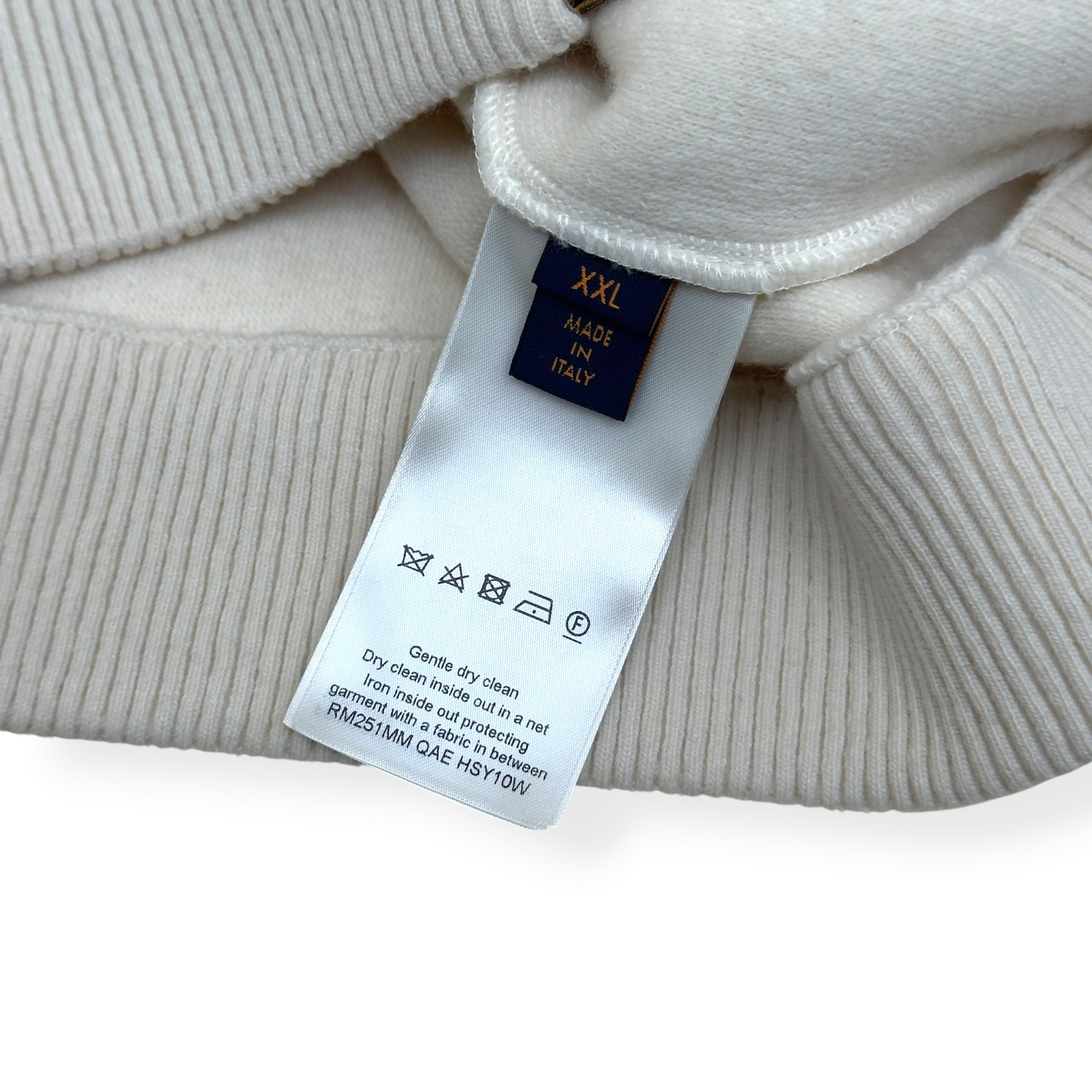 LOUIS VUITTON QUILTED TEXTURED WOOL JACKET LUXURY WHITE XXL