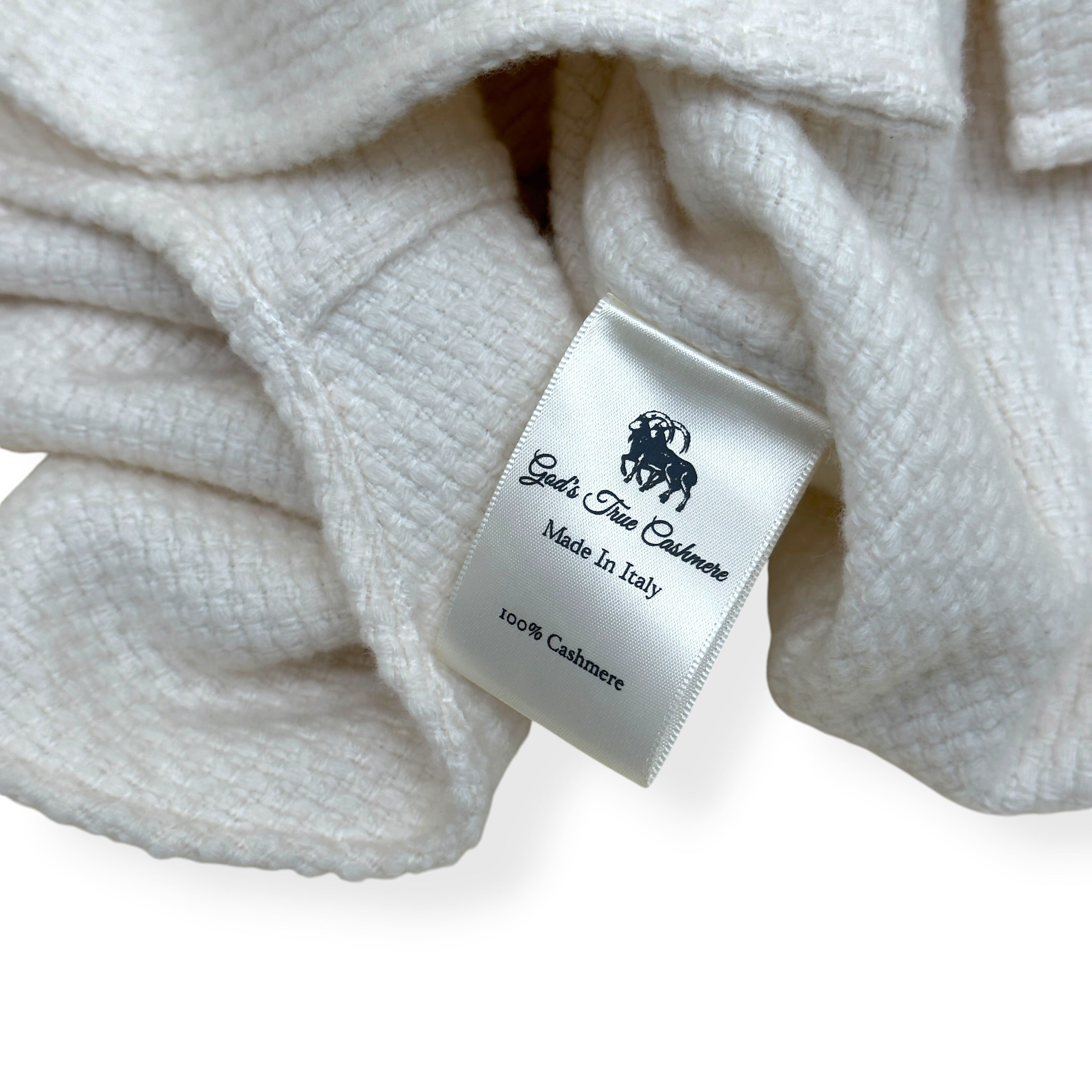 GOD'S TRUE CASHMERE AIR WAFFLE CASHMERE SHIRT ECRU XL