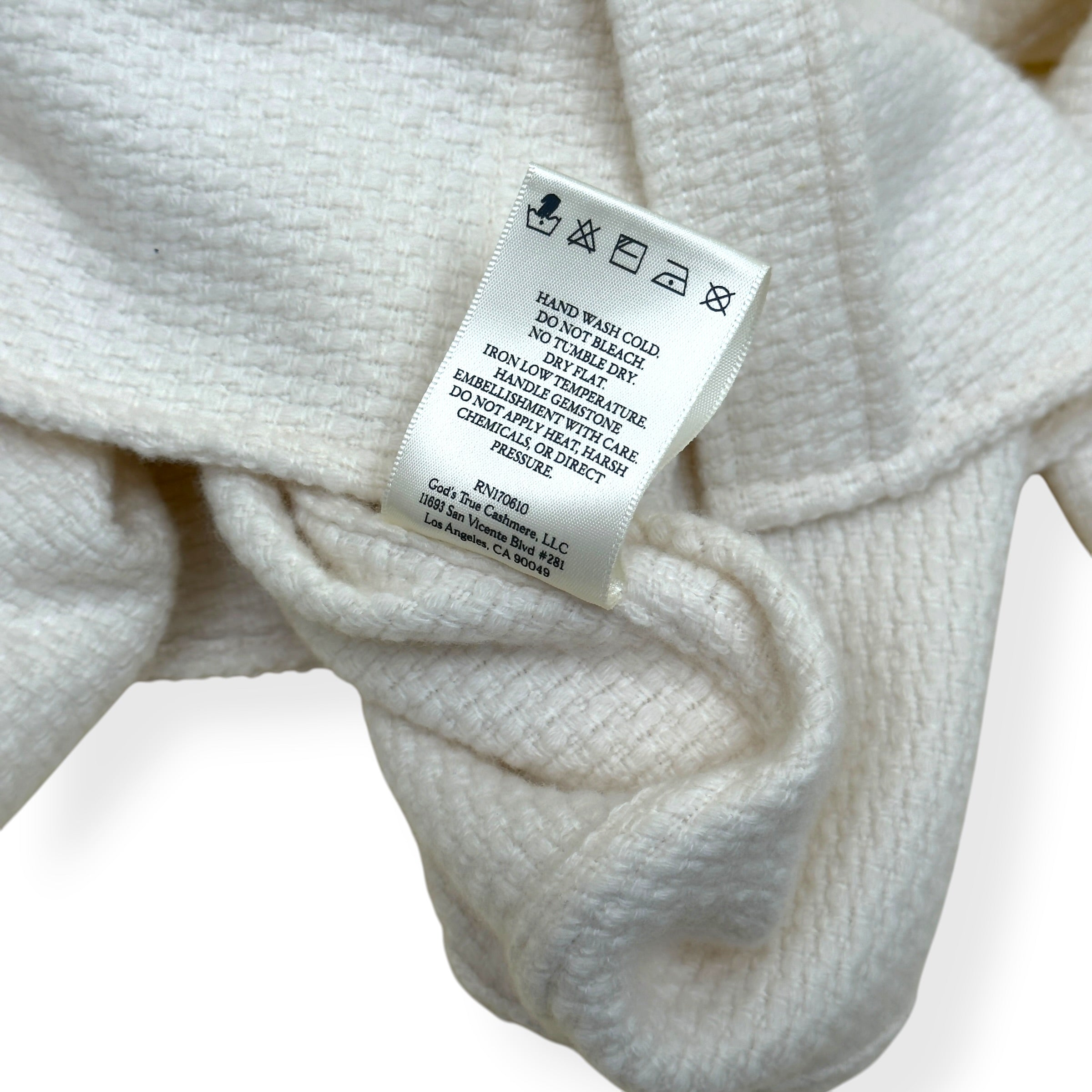 GOD'S TRUE CASHMERE AIR WAFFLE CASHMERE SHIRT ECRU XL