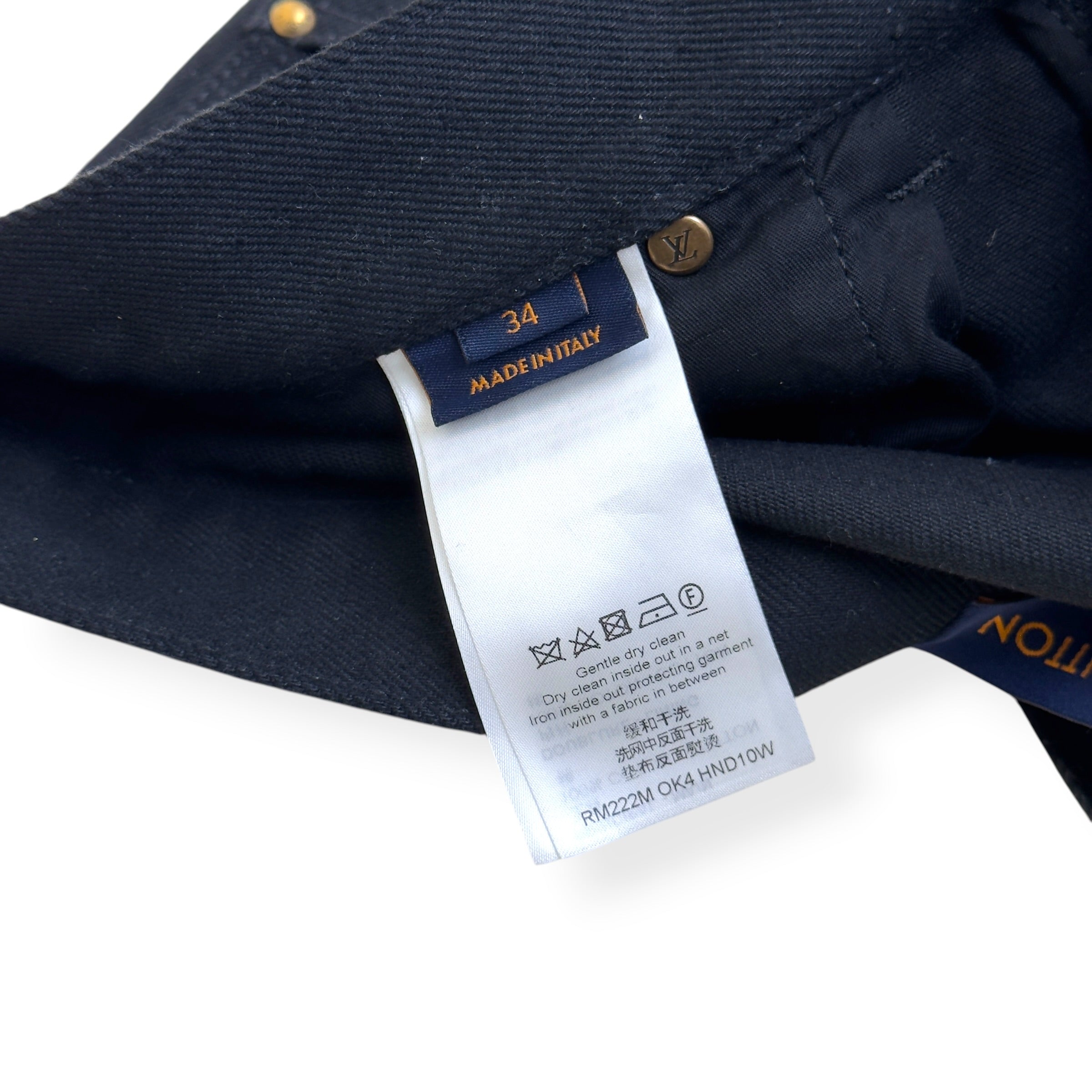 LOUIS VUITTON LV MONOGRAM DENIM WORKWEAR CARPENTER JEANS BLACK 34 / L