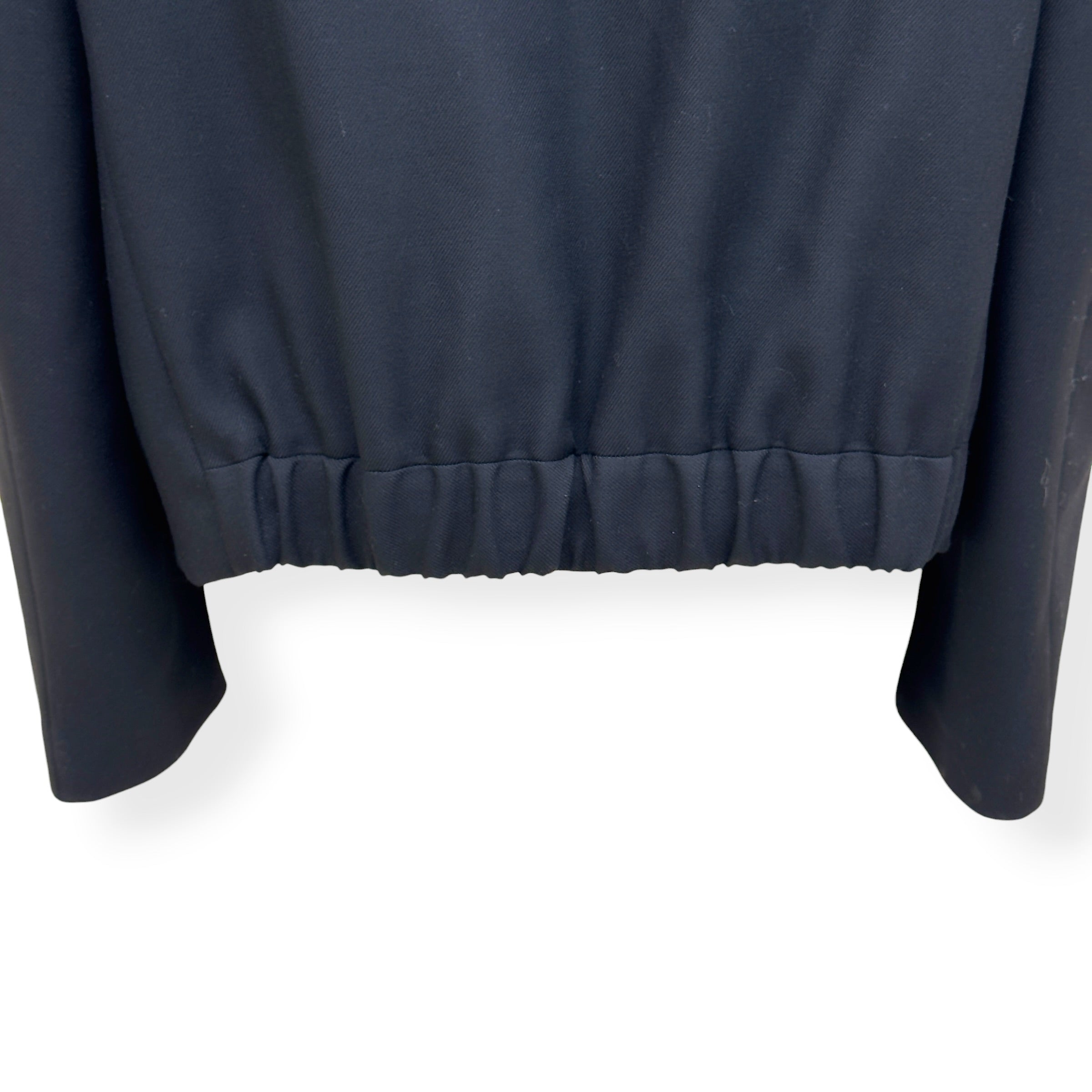 LOUIS VUITTON PEARL CALLIGRAPHY EMBELLISHED WOOL BLOUSON JACKET BLACK 54 / XL