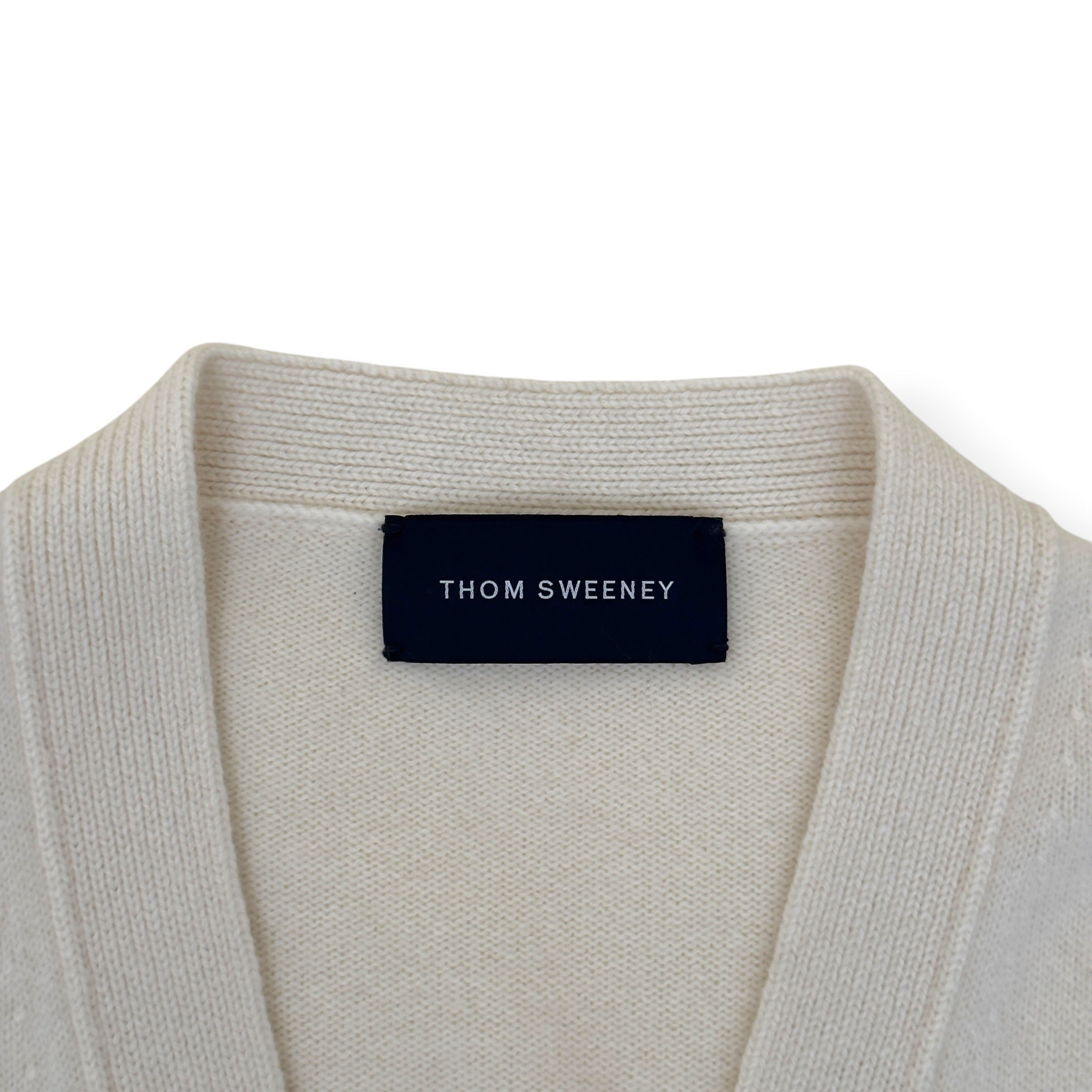 THOM SWEENEY MERINO WOOL / CASHMERE CARDIGAN ECRU L