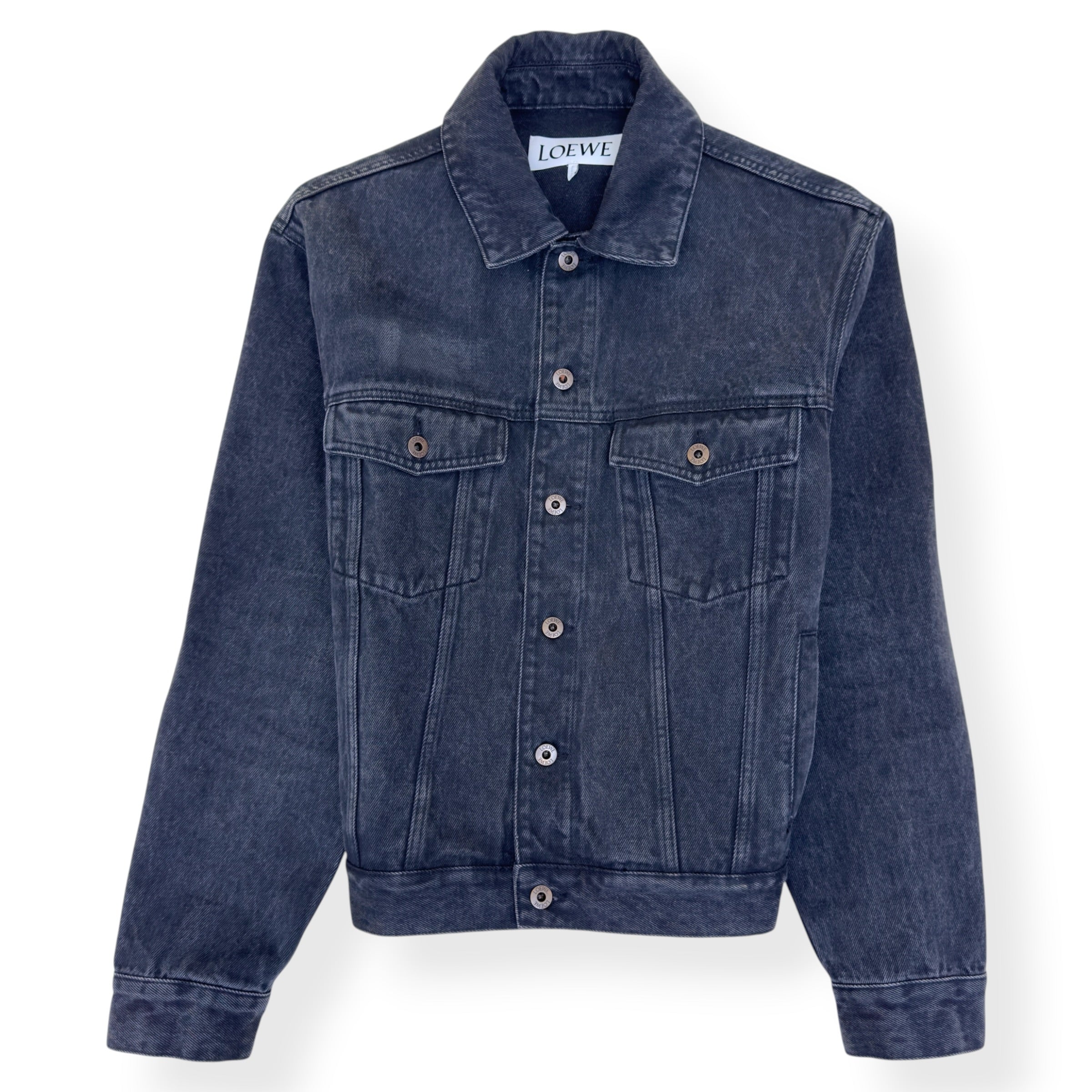 LOEWE ANAGRAM LOGO DENIM JACKET BLACK / WHITE 46 / S