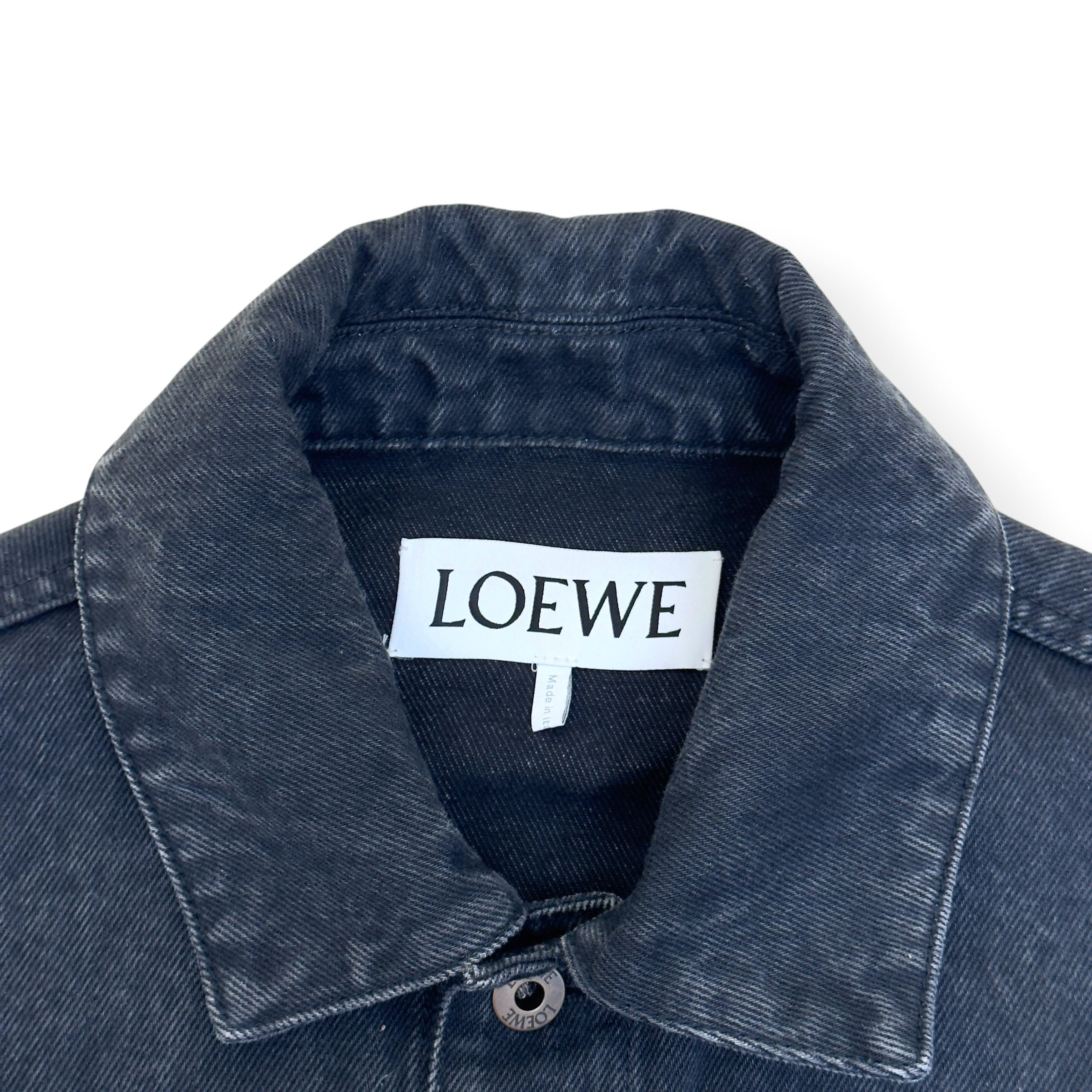 LOEWE ANAGRAM LOGO DENIM JACKET BLACK / WHITE 46 / S