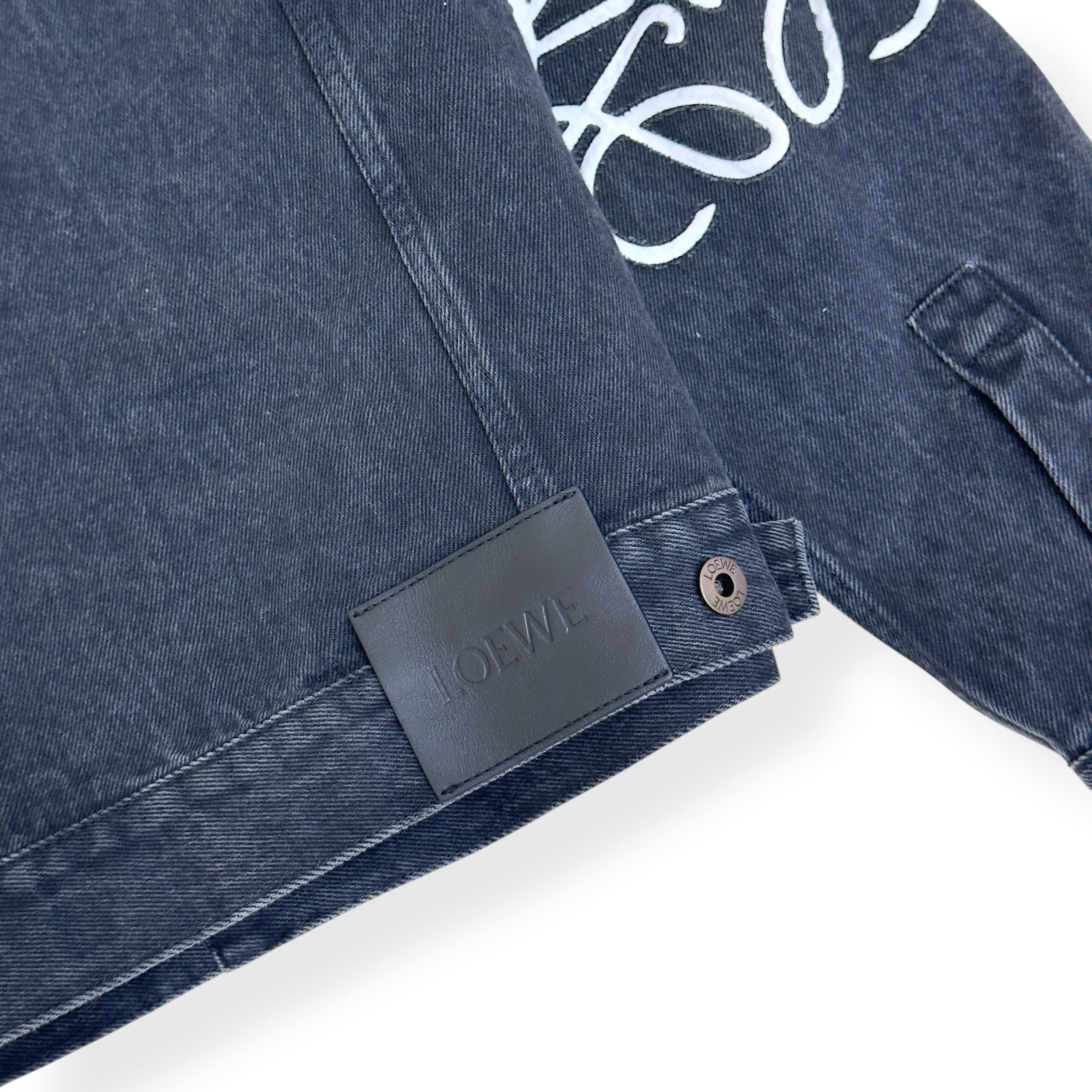 LOEWE ANAGRAM LOGO DENIM JACKET BLACK / WHITE 46 / S
