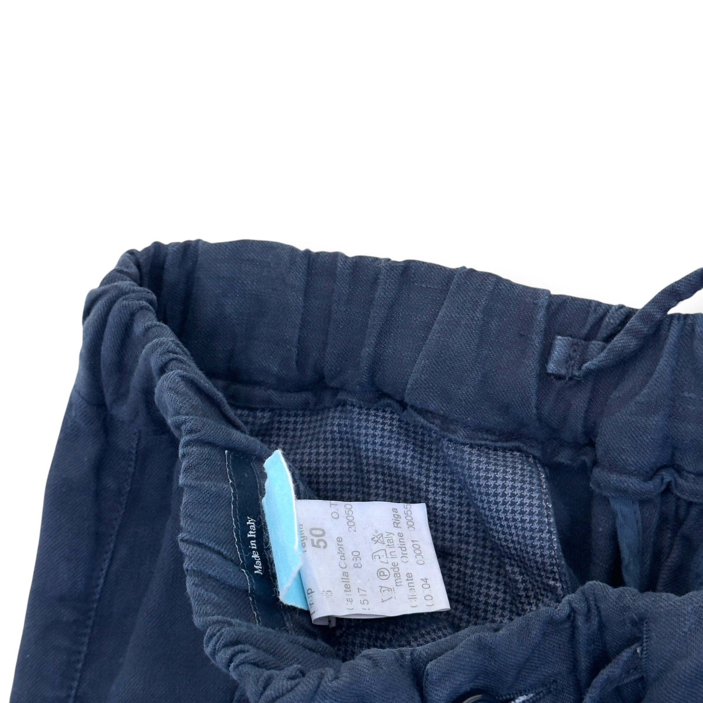 THOM SWEENEY LINEN TROUSERS NAVY 50 / M
