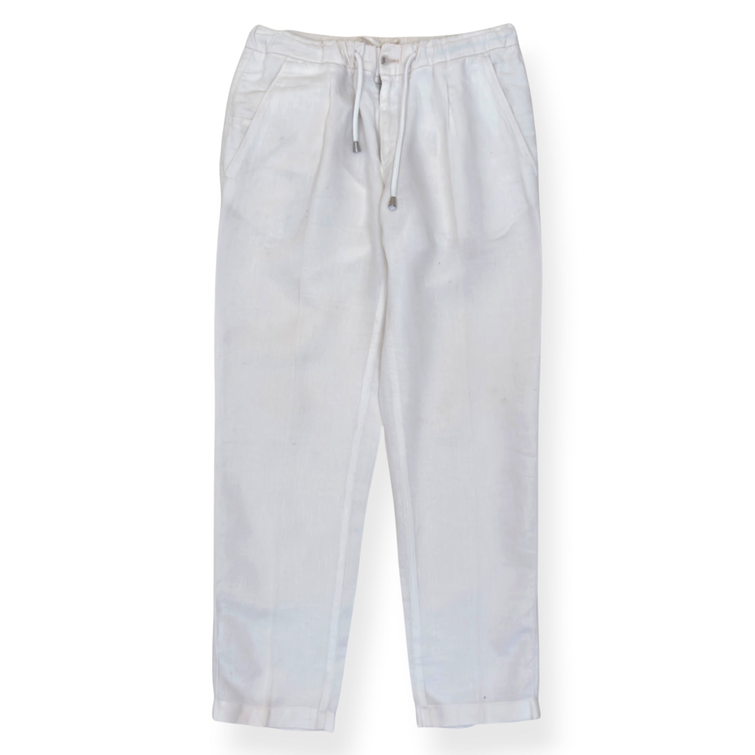 THOM SWEENEY LINEN TROUSERS WHITE 50 / M