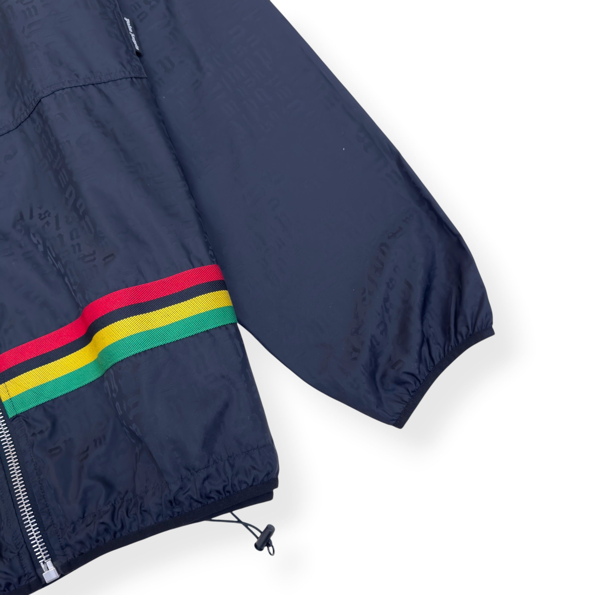 PALM ANGELS MONOGRAM WINDBREAKER JACKET BLACK L