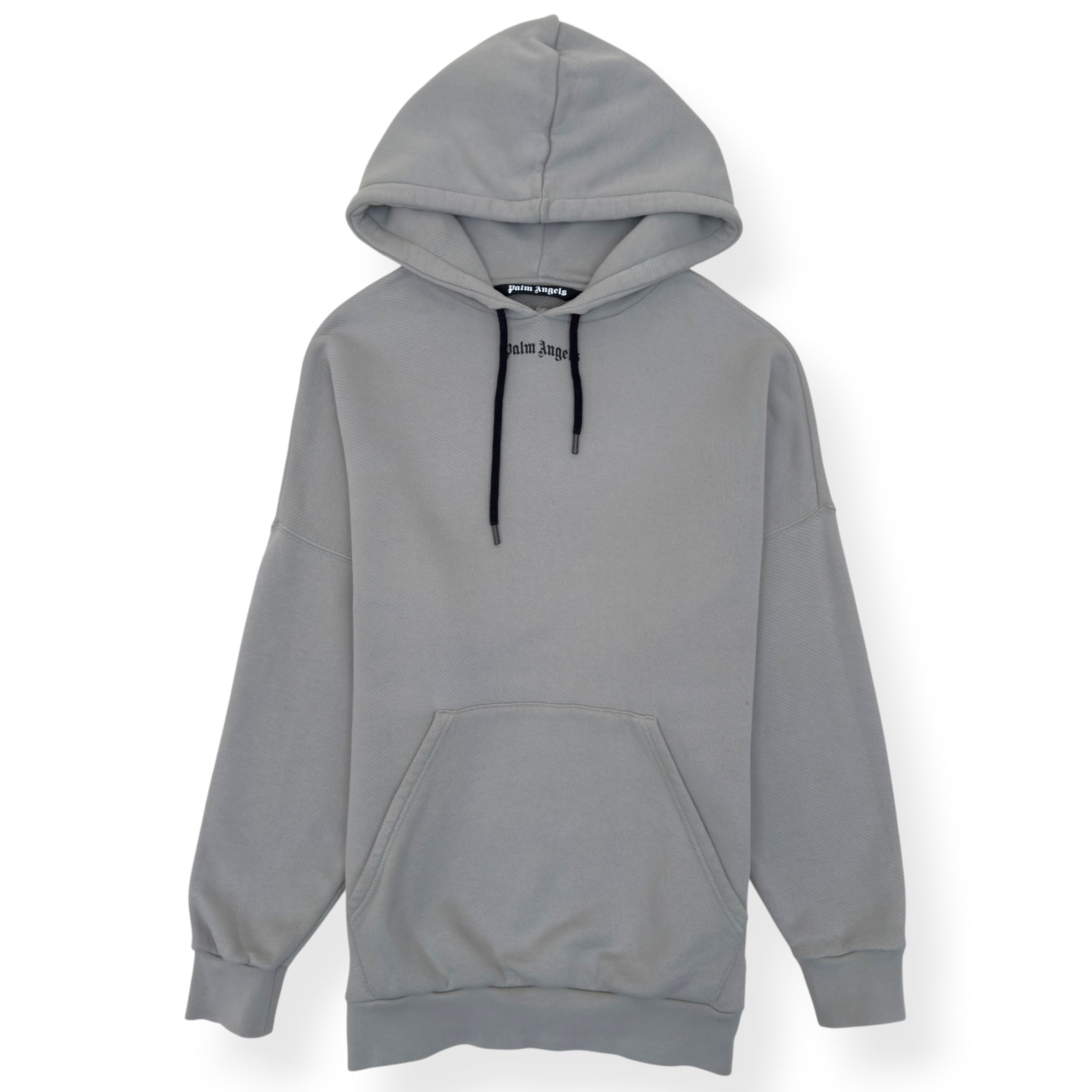 PALM ANGELS PULLOVER HOODIE GREY / BLACK L