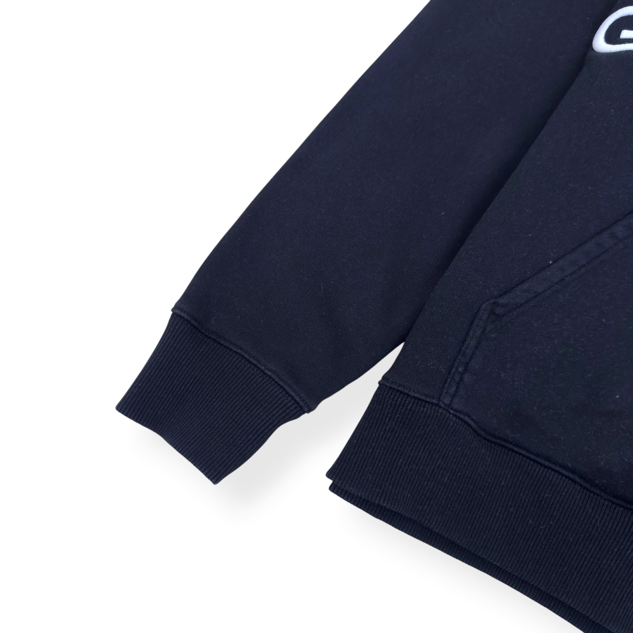 GIVENCHY LOGO EMBROIDERED COTTON HOODIE BLACK / WHITE L