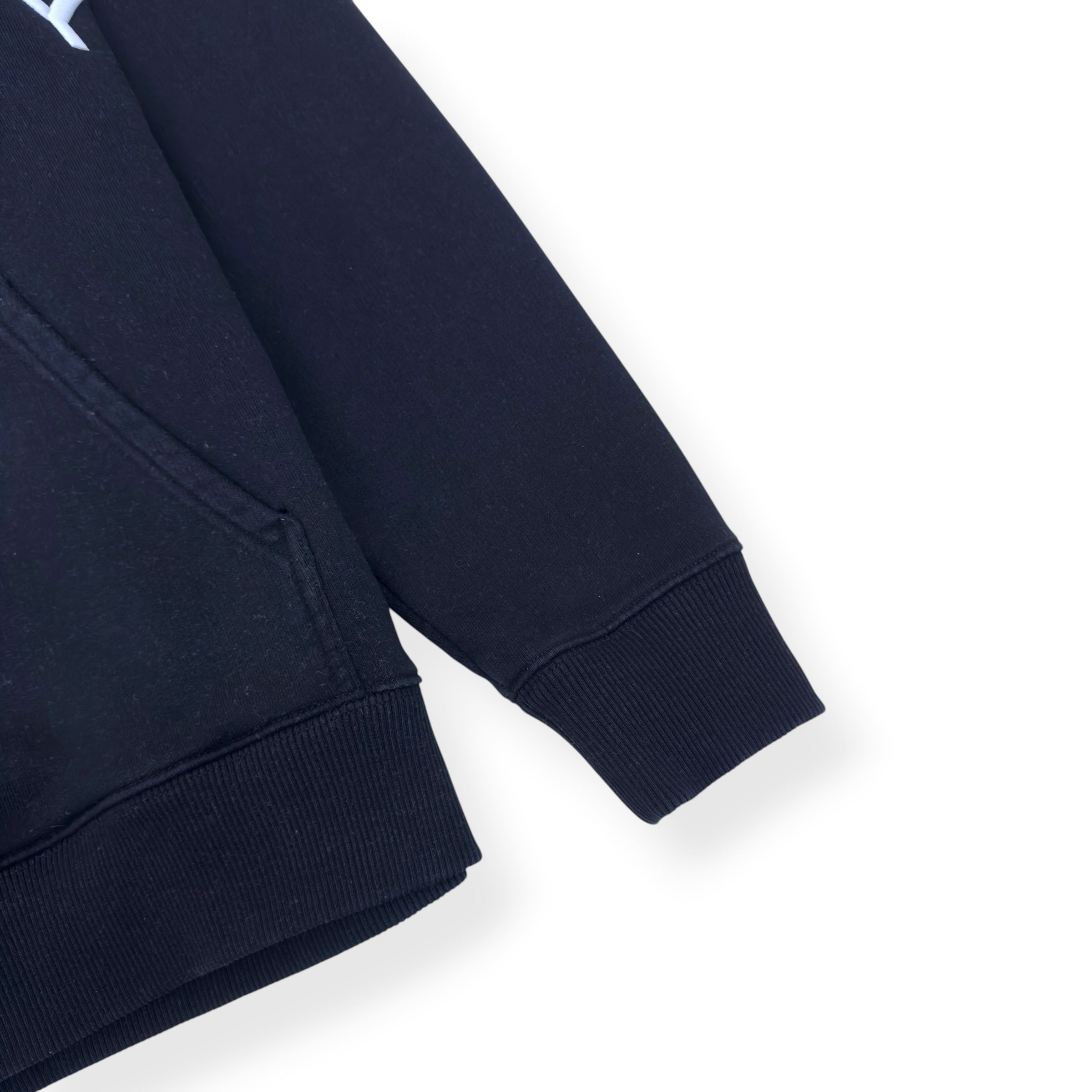 GIVENCHY LOGO EMBROIDERED COTTON HOODIE BLACK / WHITE L