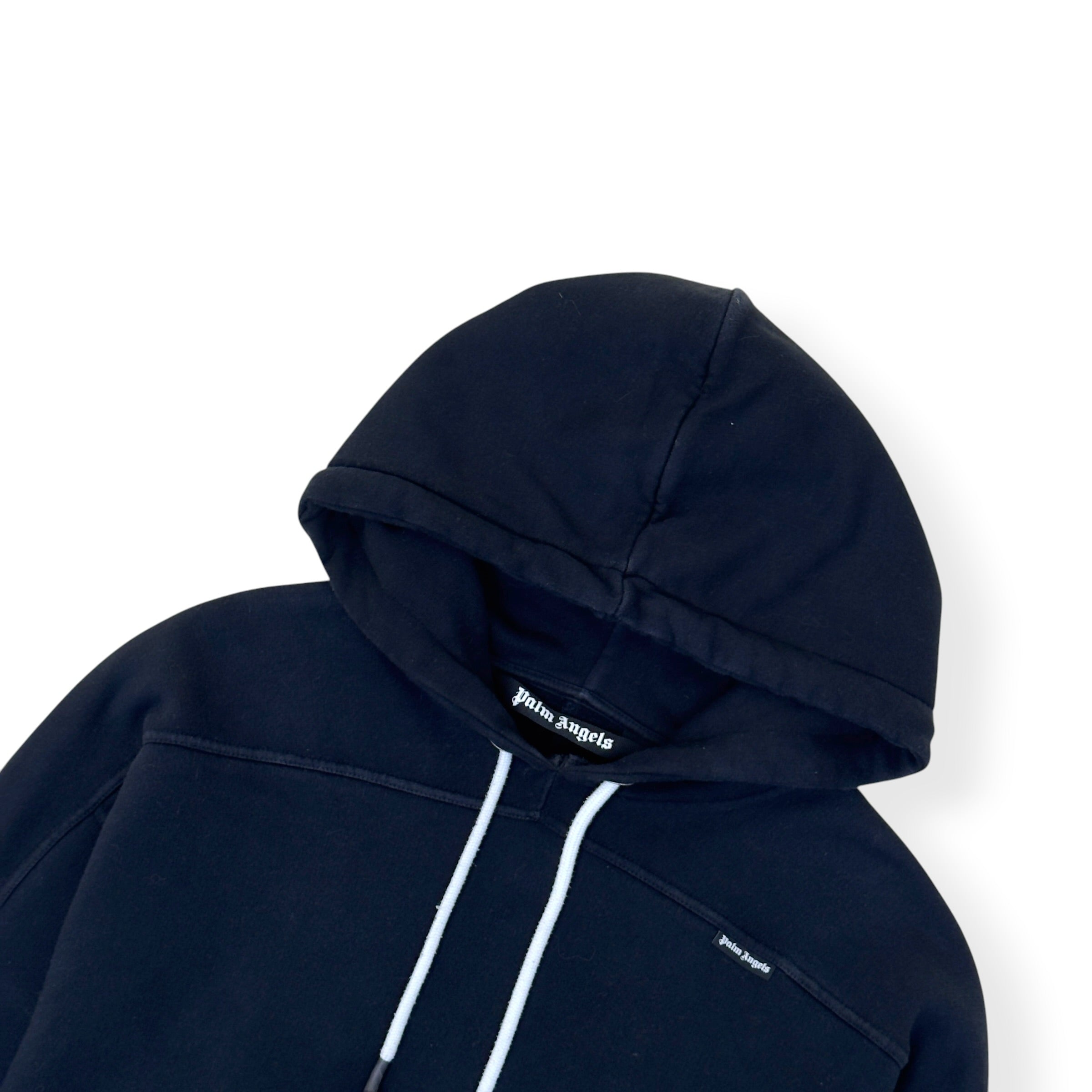 PALM ANGELS BURNING LOGO HOODIE BLACK / WHITE L