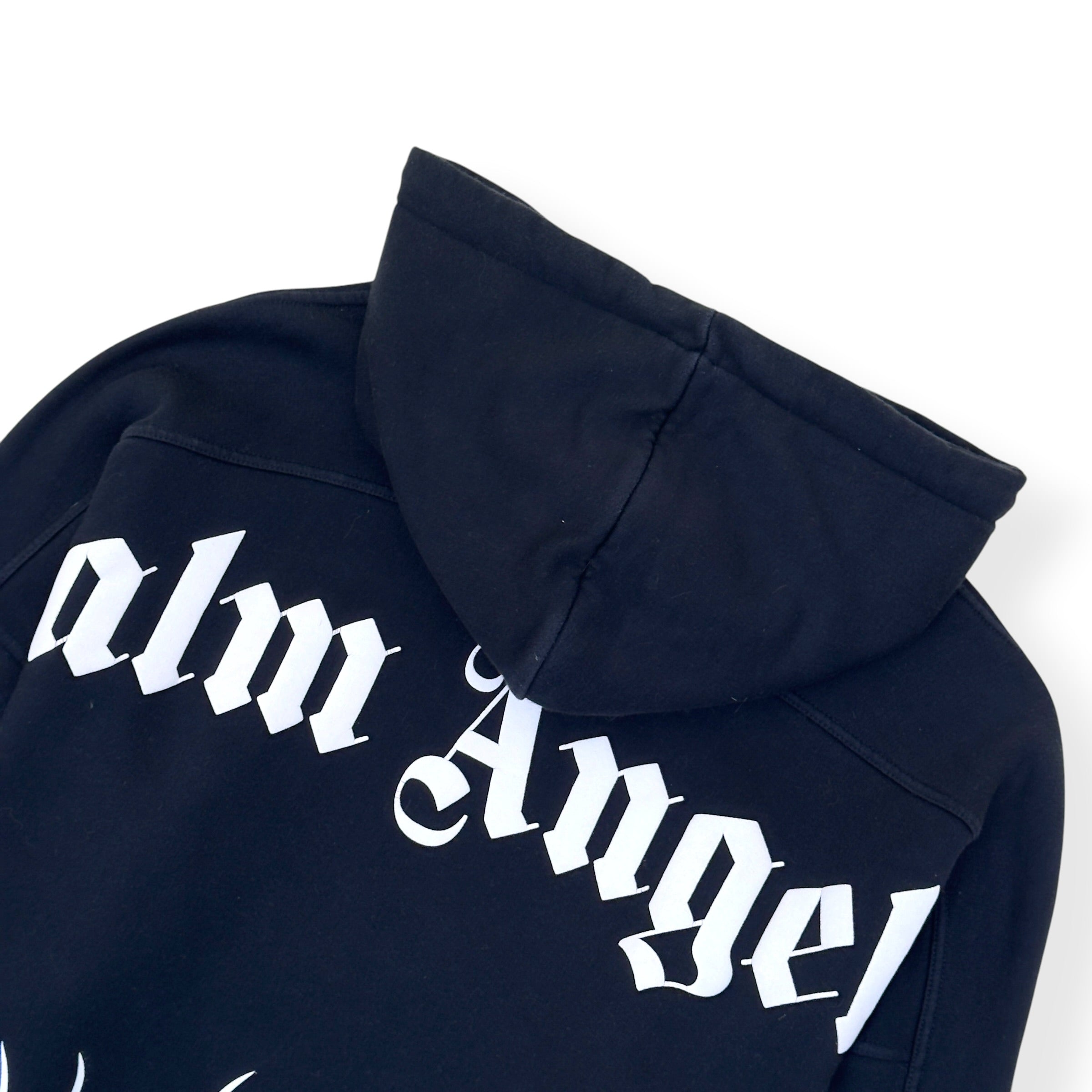 PALM ANGELS BURNING LOGO HOODIE BLACK / WHITE L
