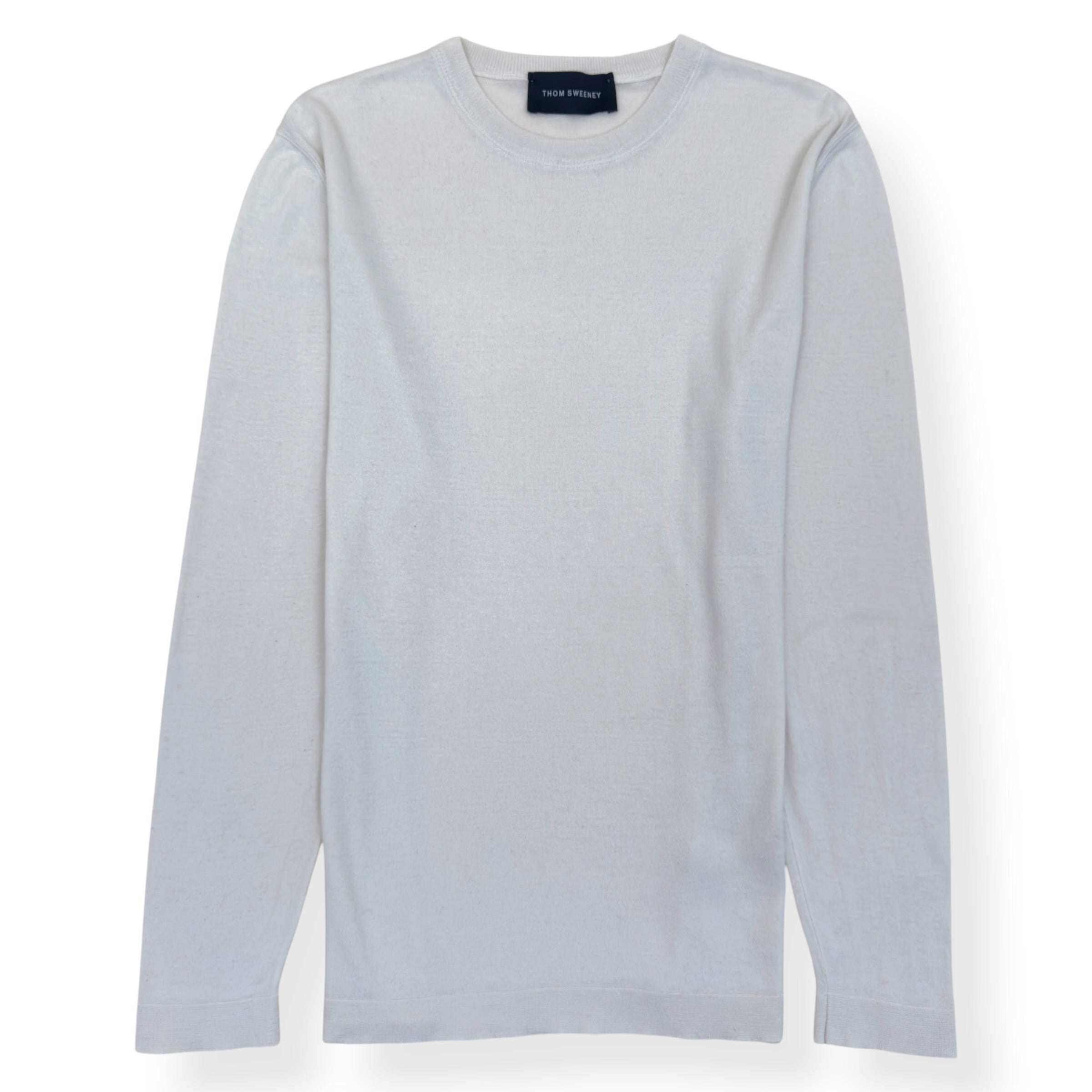 THOM SWEENEY COTTON / CASHMERE LONG SLEEVE T-SHIRT WHITE L