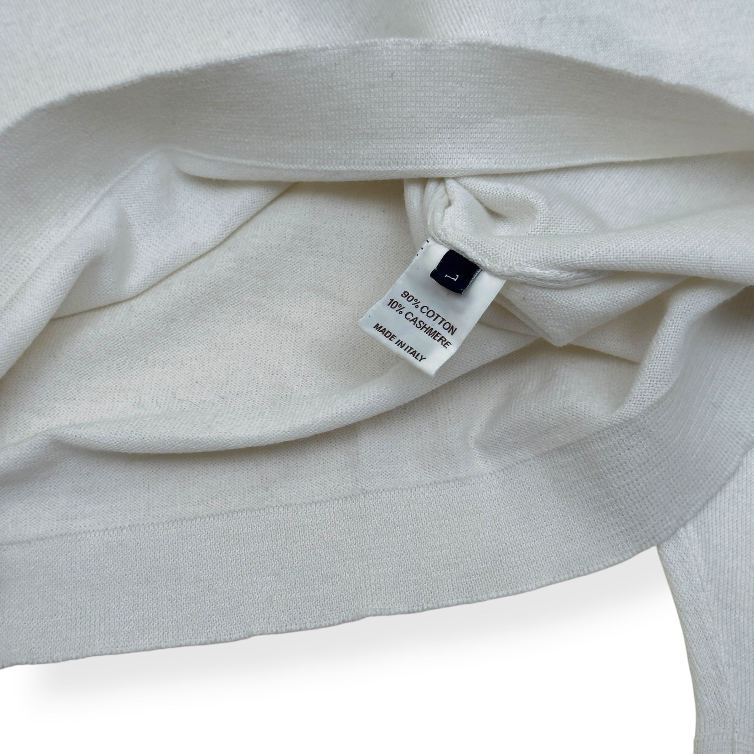 THOM SWEENEY COTTON / CASHMERE LONG SLEEVE T-SHIRT WHITE L