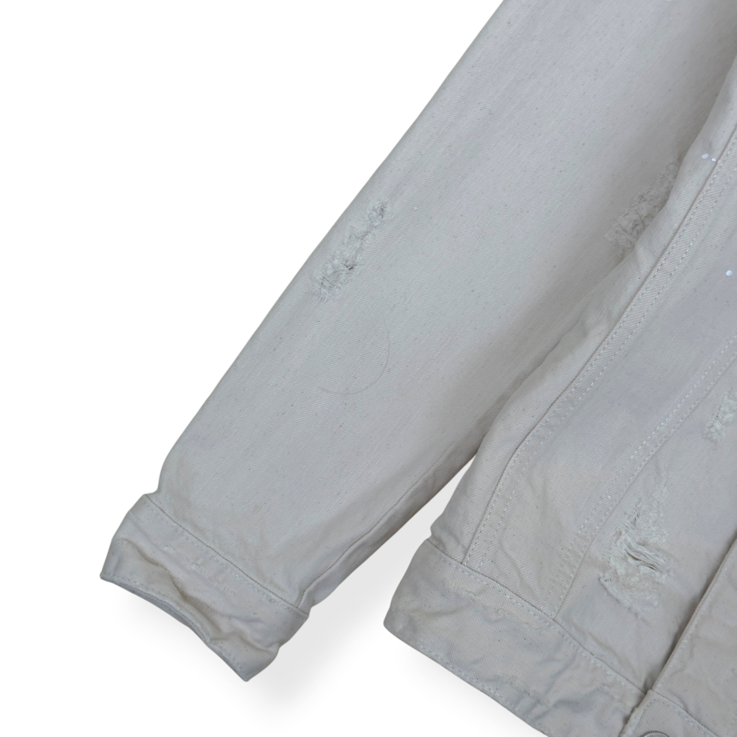 KITH DISTRESSED DENIM JACKET ECRU S