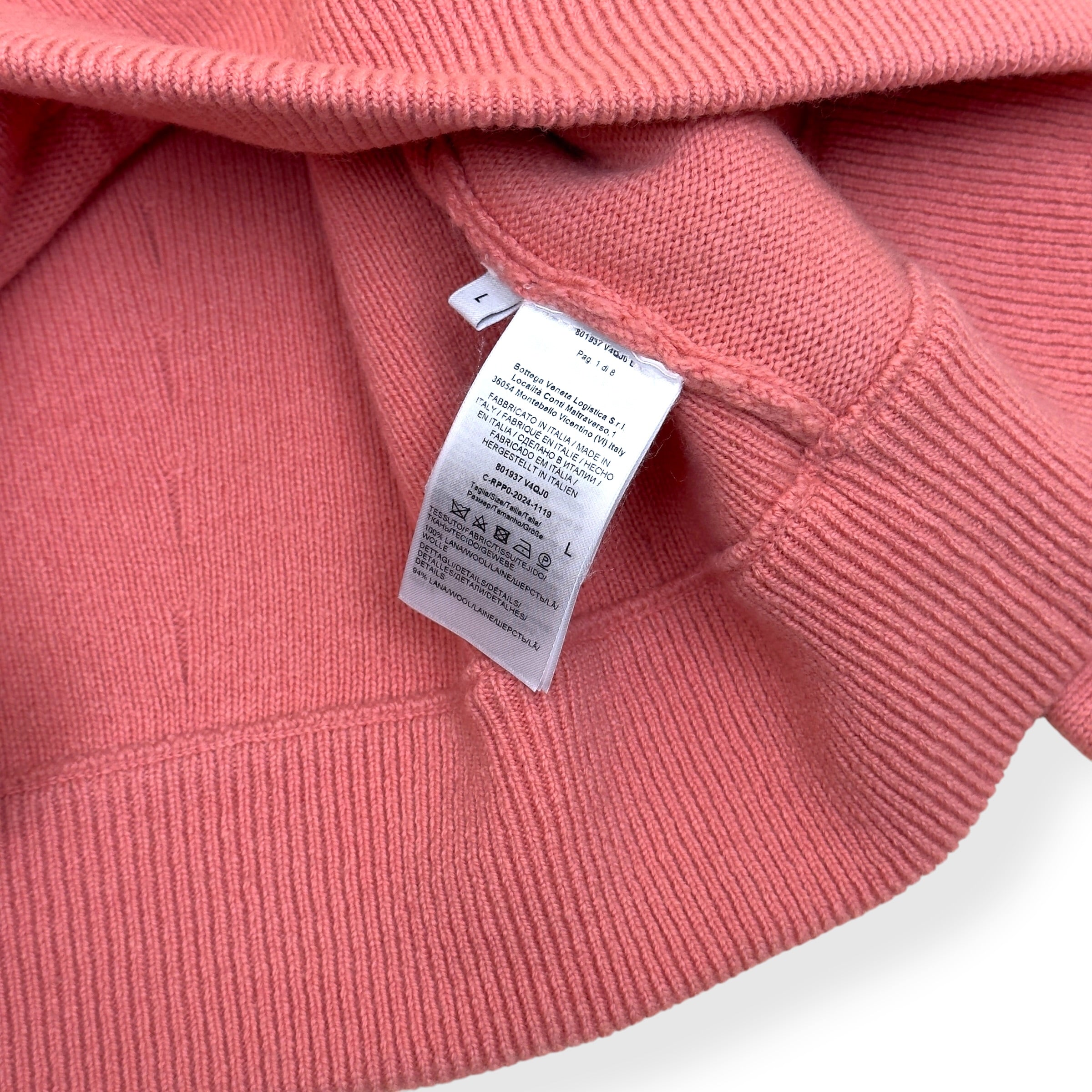 BOTTEGA VENETA COMPACT WOOL SWEATER PINK L