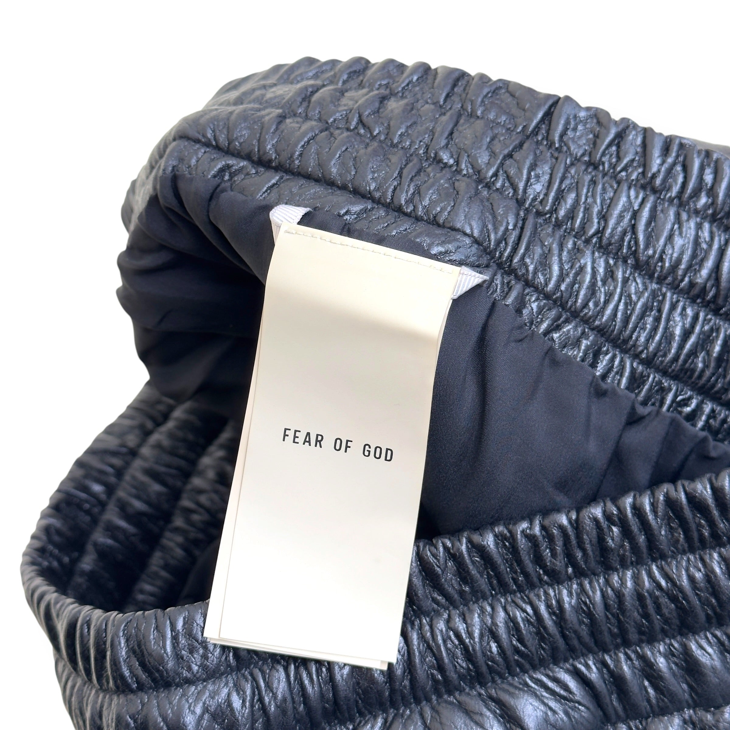 FEAR OF GOD STRAIGHT-LEG FULL-GRAIN LEATHER TROUSERS BLACK L