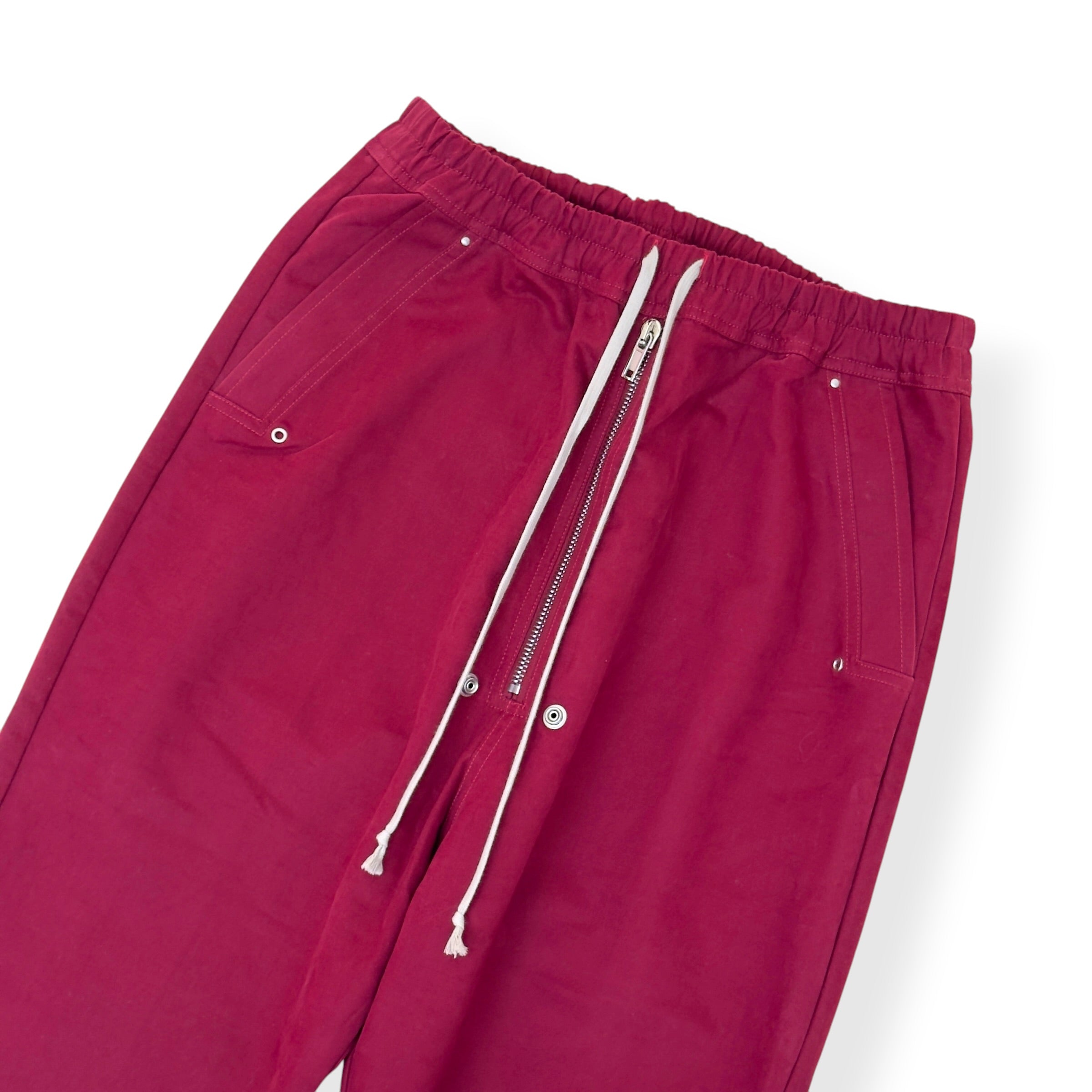RICK OWENS DRKSHDW DRAWSTRING TROUSERS BURGUNDY M