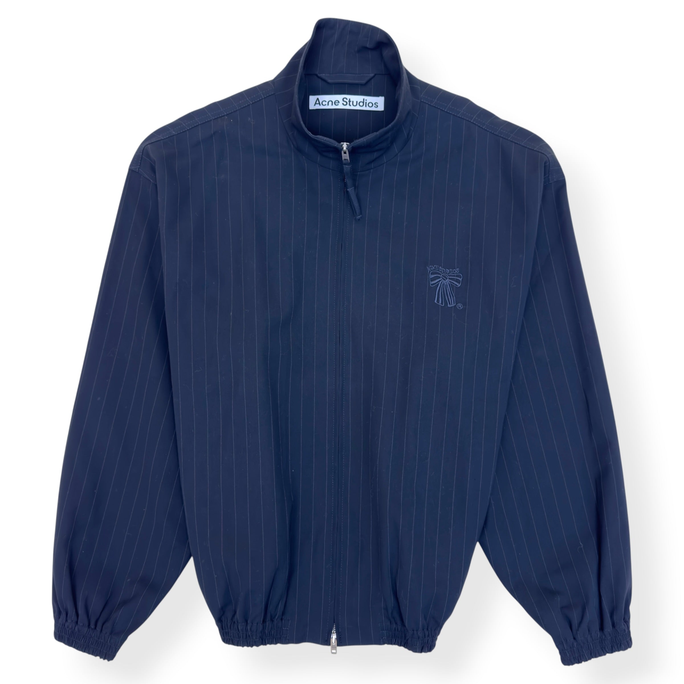 ACNE STUDIOS PINSTRIPE ZIP JACKET NAVY 50 / M