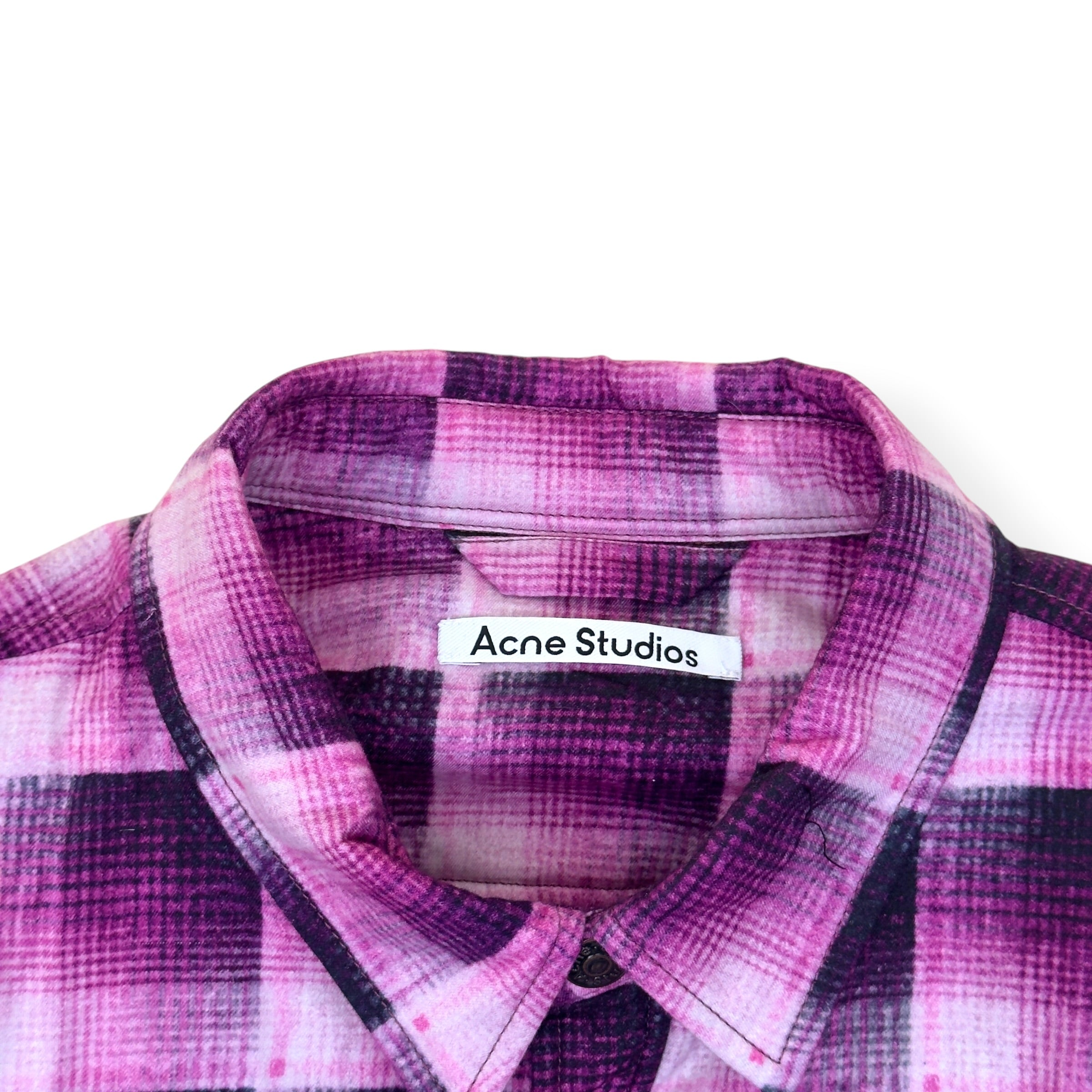 ACNE STUDIOS CHECK BUTTON UP JACKET PINK 52 / L