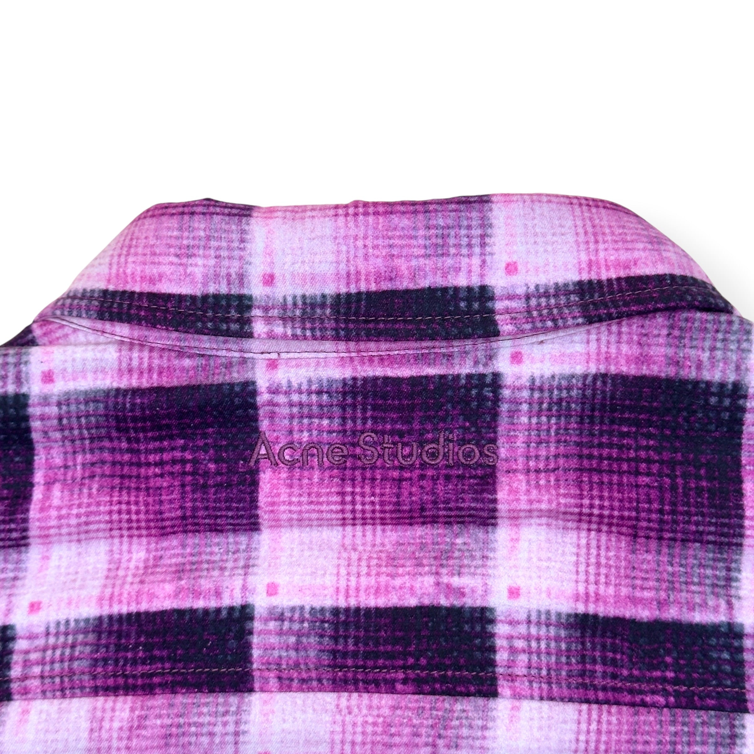 ACNE STUDIOS CHECK BUTTON UP JACKET PINK 52 / L