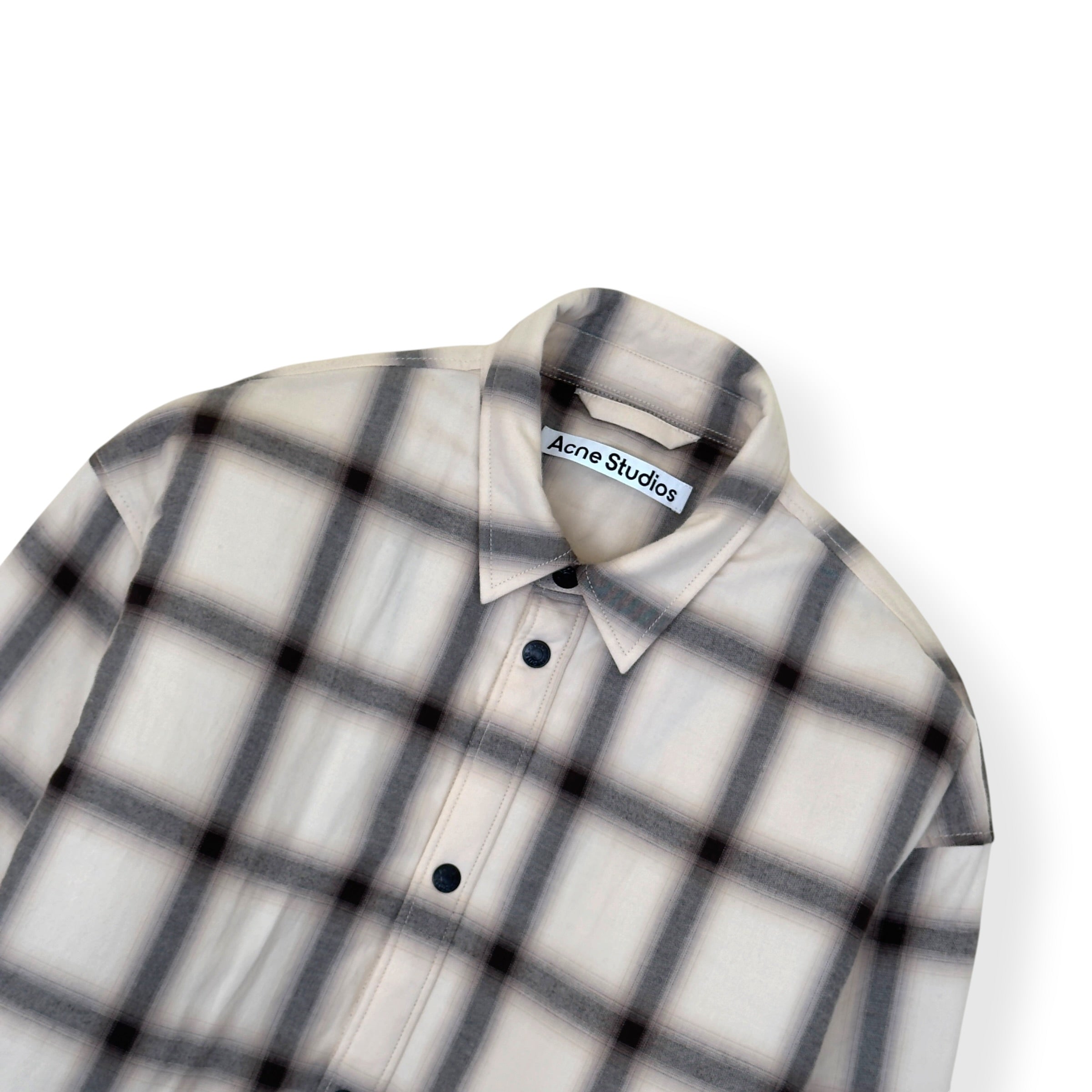 ACNE STUDIOS CHECK BUTTON UP JACKET CREAM 52 / L